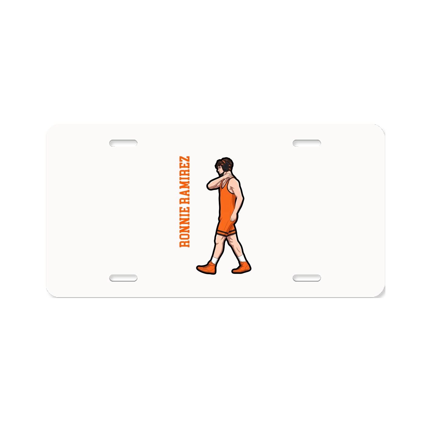License Plate — Name Vertical in Classic