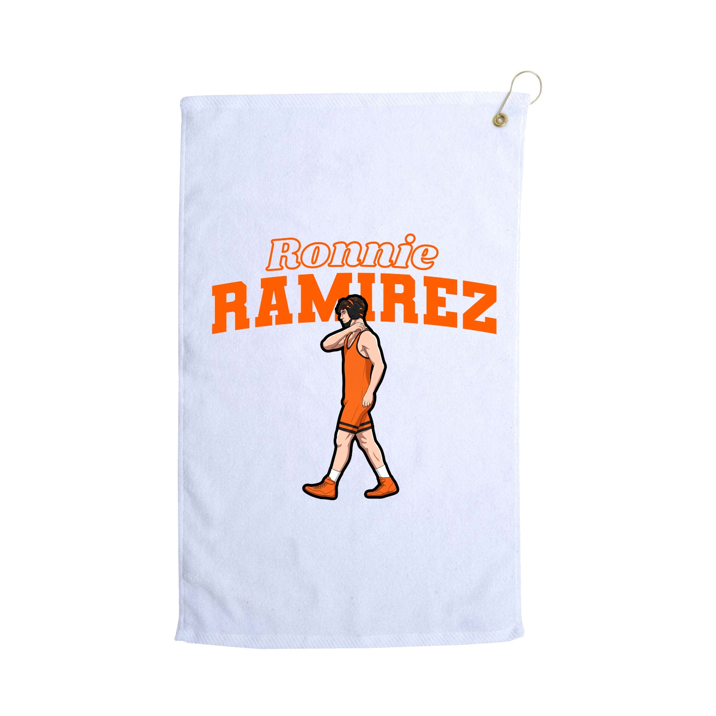 Golf Towel — Name Arch in White