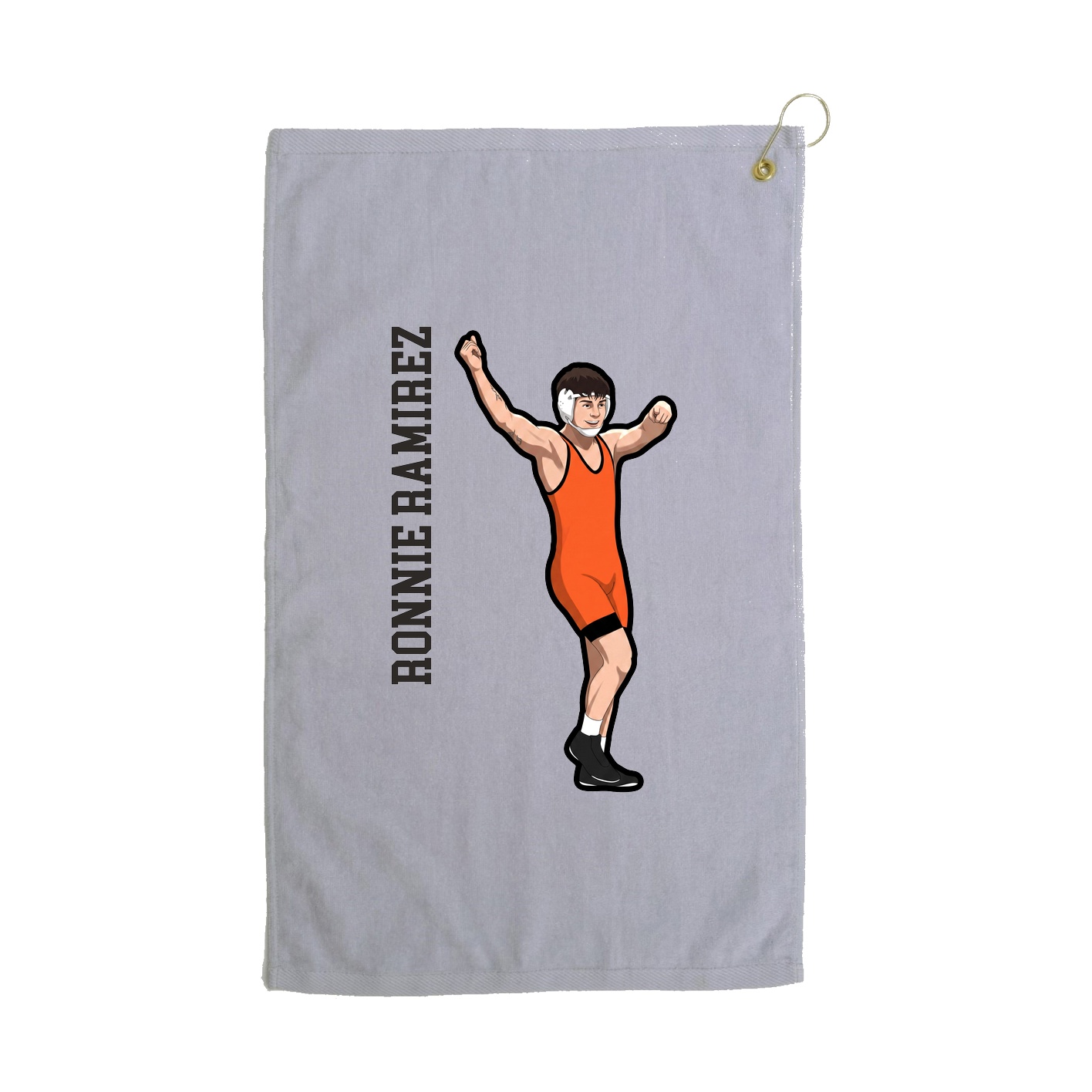 Golf Towel — Name Vertical in Grey