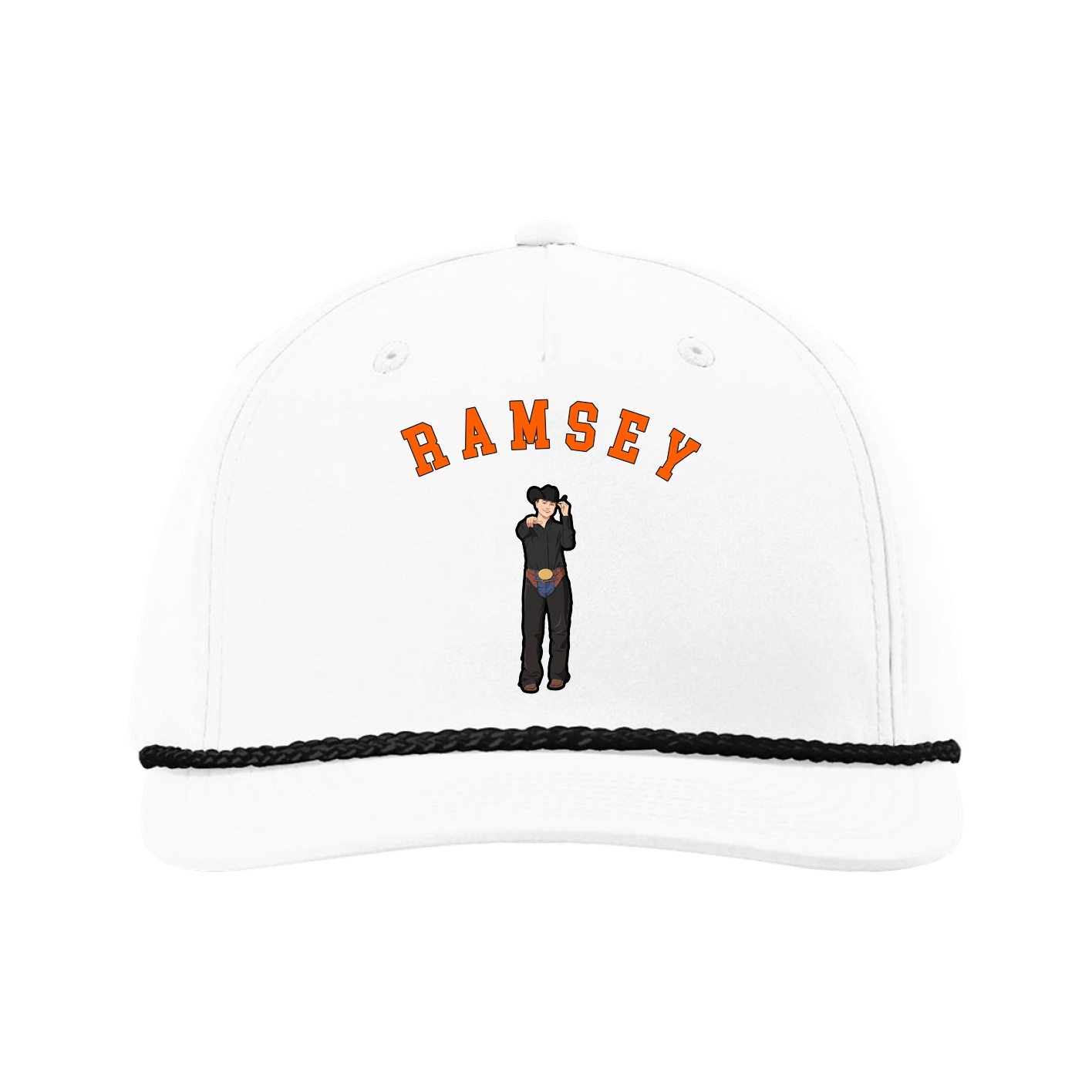 Five-Panel Classic Rope Cap — Shirsey Arch in White