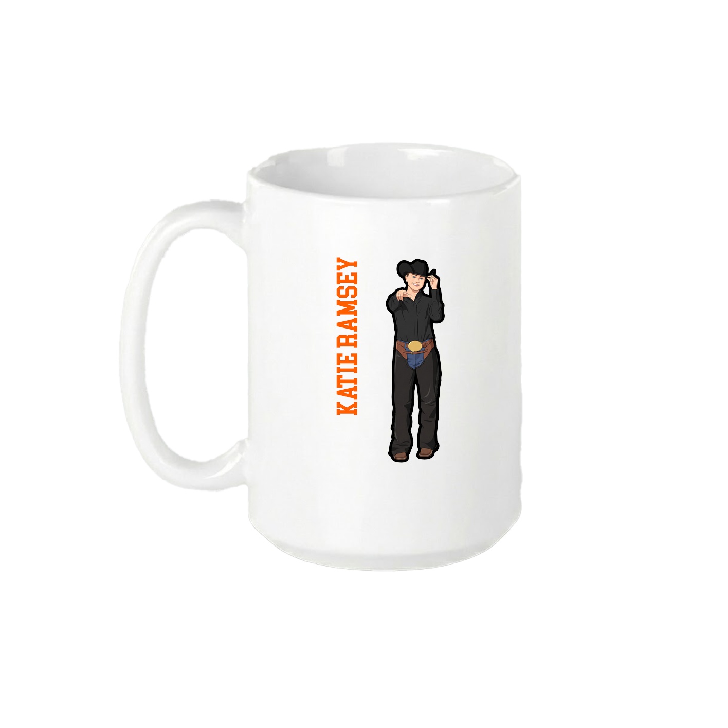 15oz Coffee Mug — Name Vertical in White