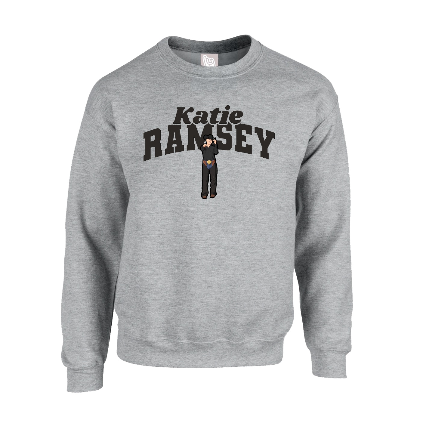 Fleece Crew — Signature Arch in Grey