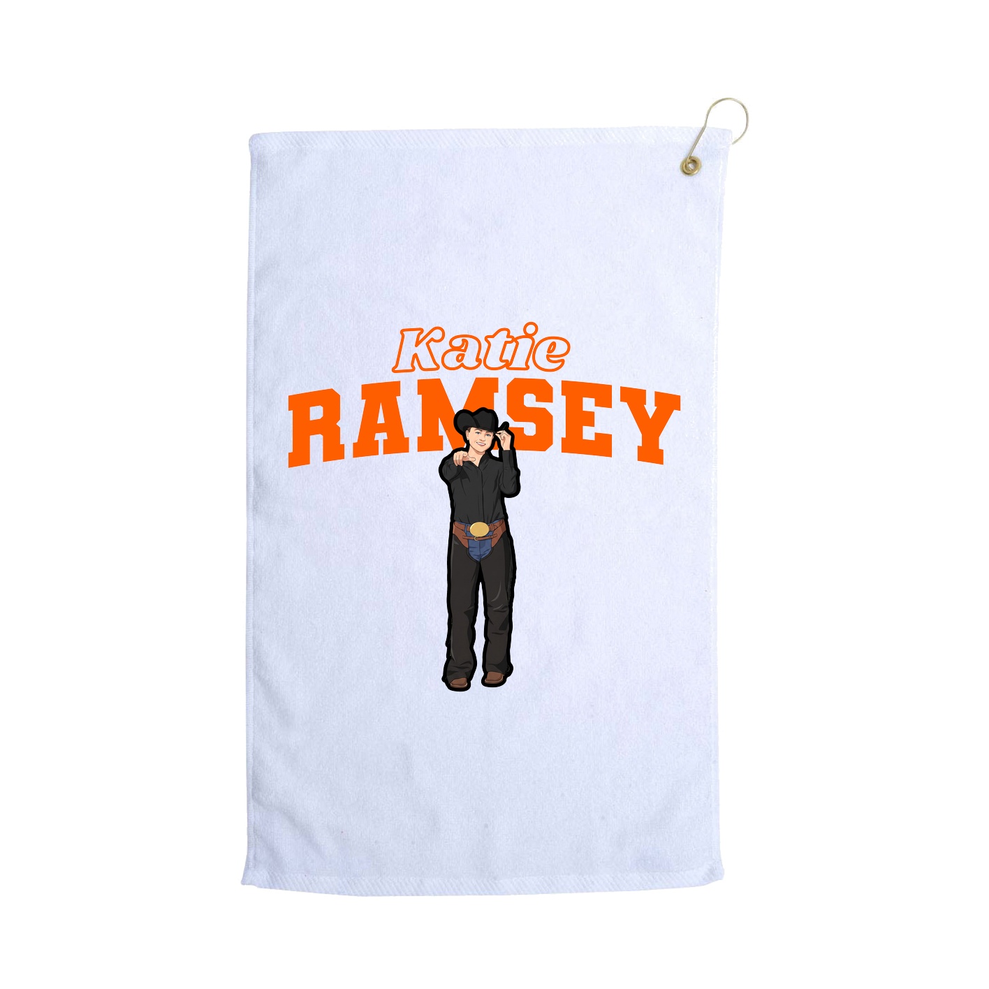 Golf Towel — Name Arch in White