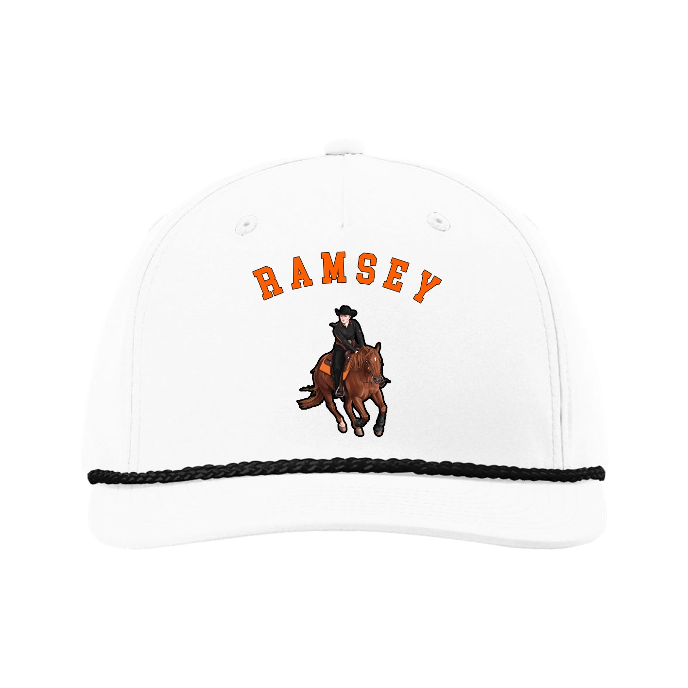 Five-Panel Classic Rope Cap — Shirsey Arch in White
