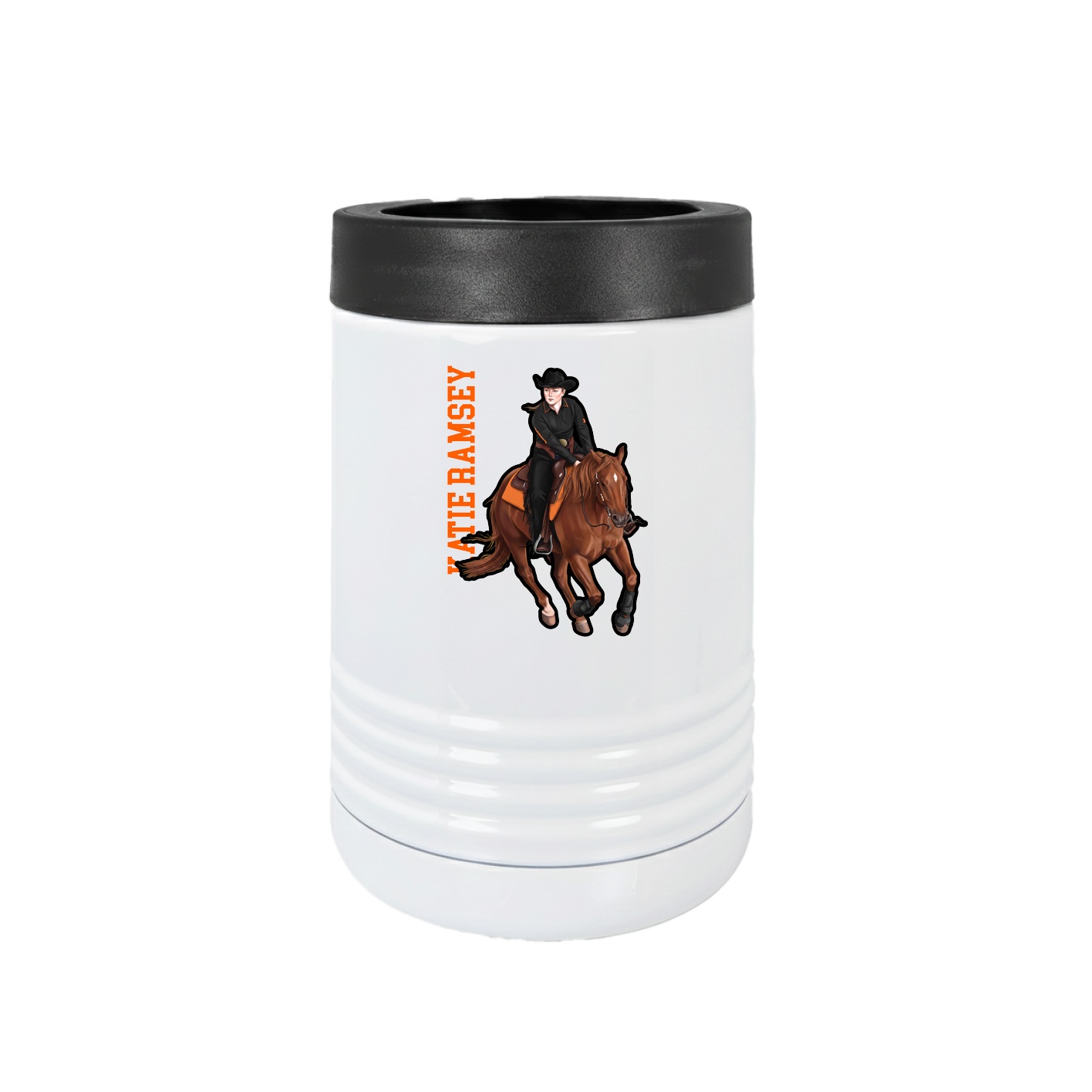 Beverage Holder — Name Vertical in White