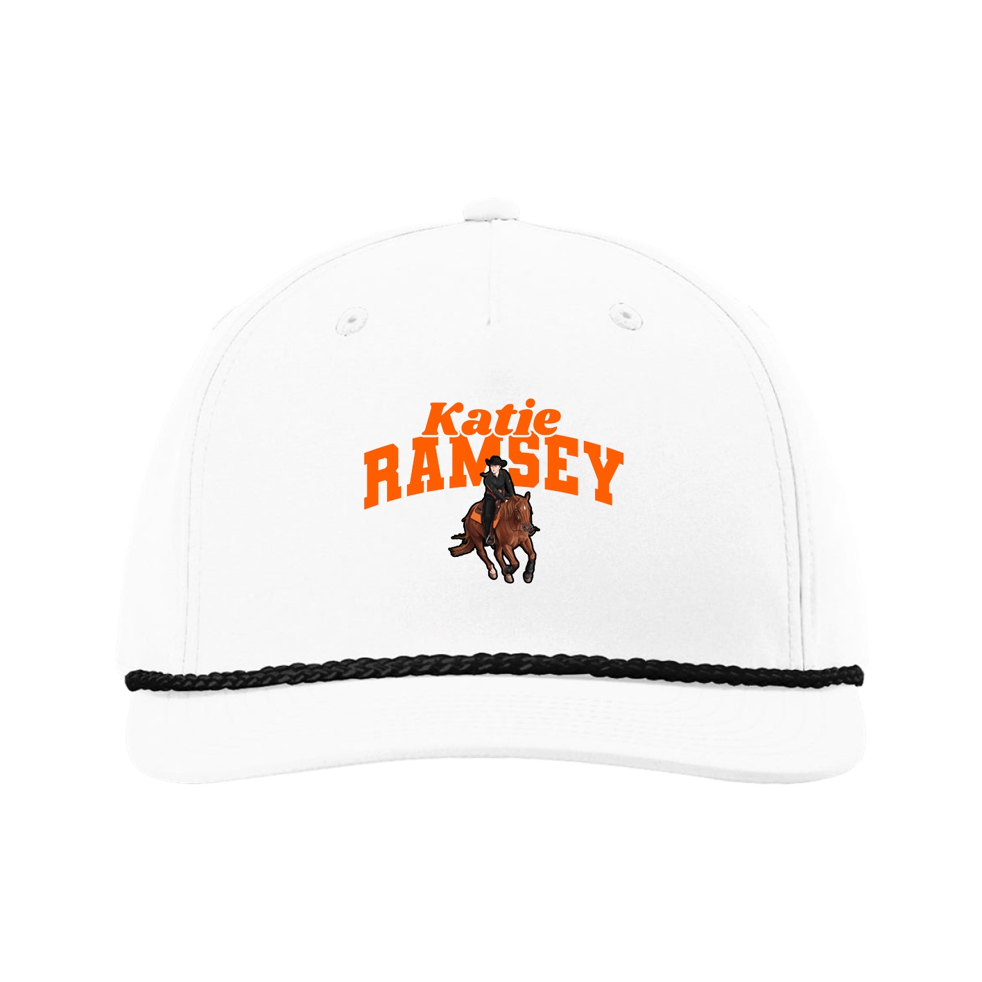 Five-Panel Classic Rope Cap — Signature Arch in White