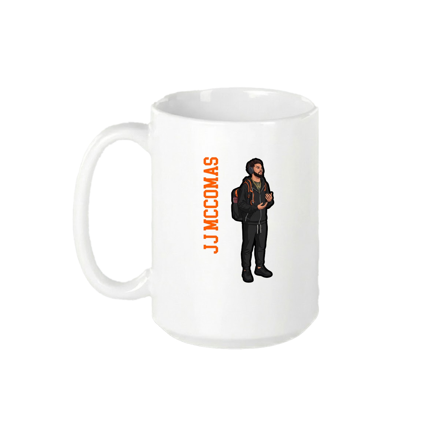 15oz Coffee Mug — Name Vertical in White