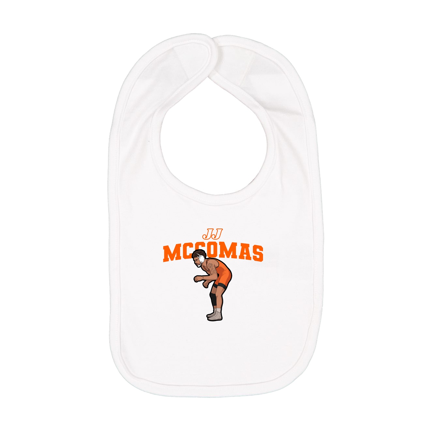 Infant Bib — Name Arch in White