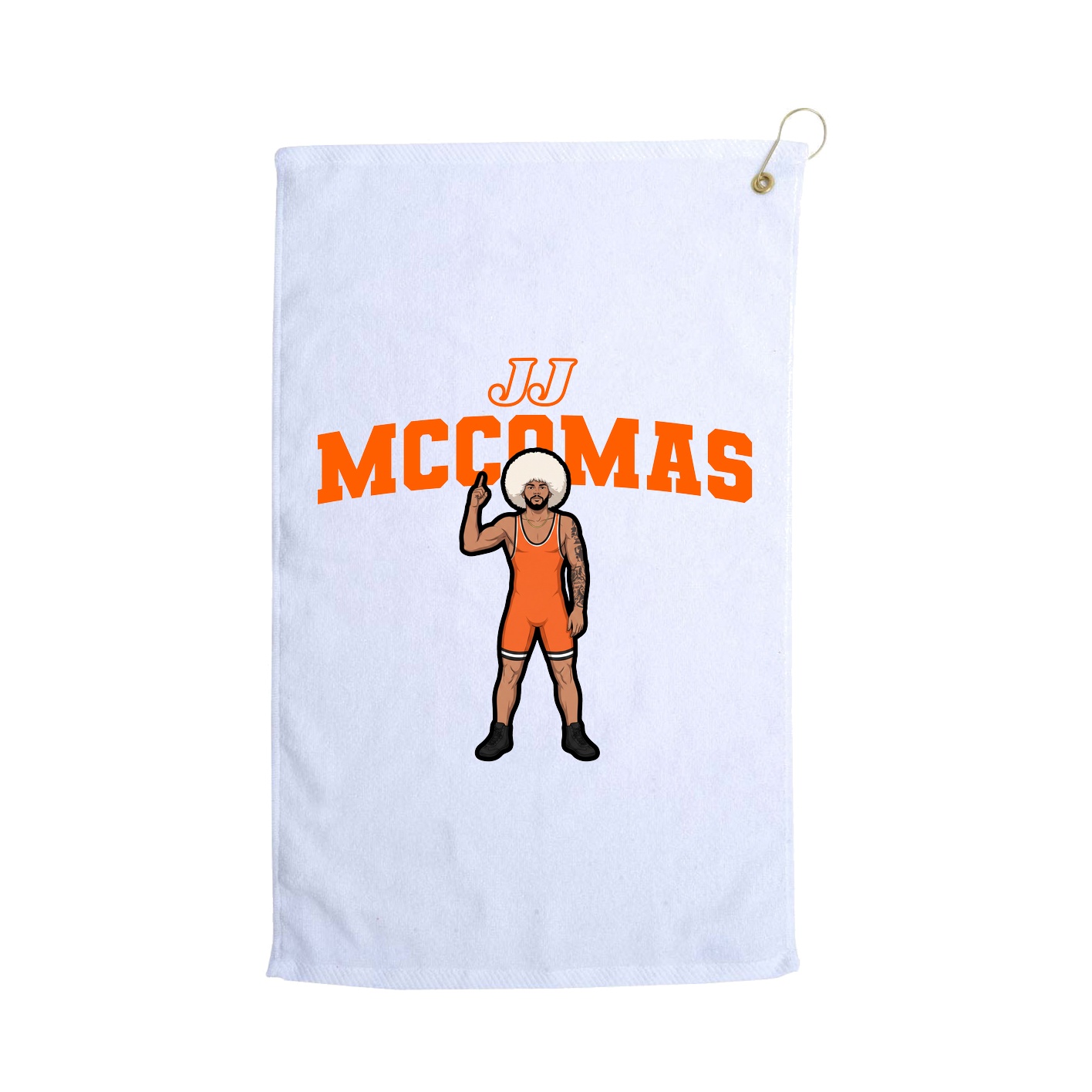 Golf Towel — Name Arch in White