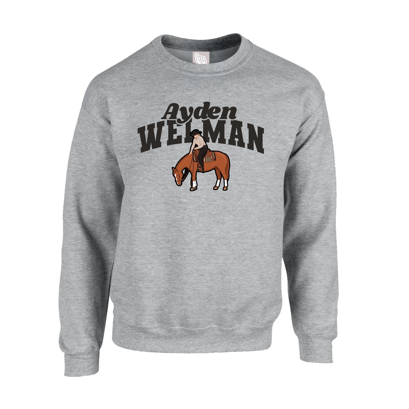 Fleece Crew — Signature Arch in Grey