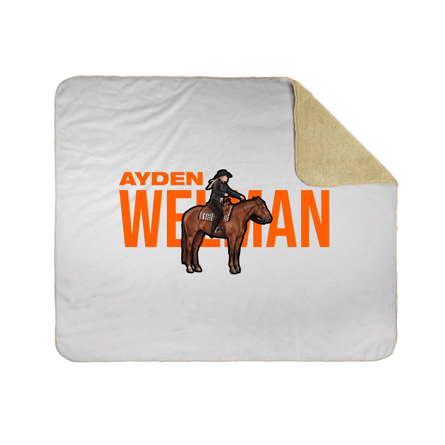 Throw Blanket — Player Name in White