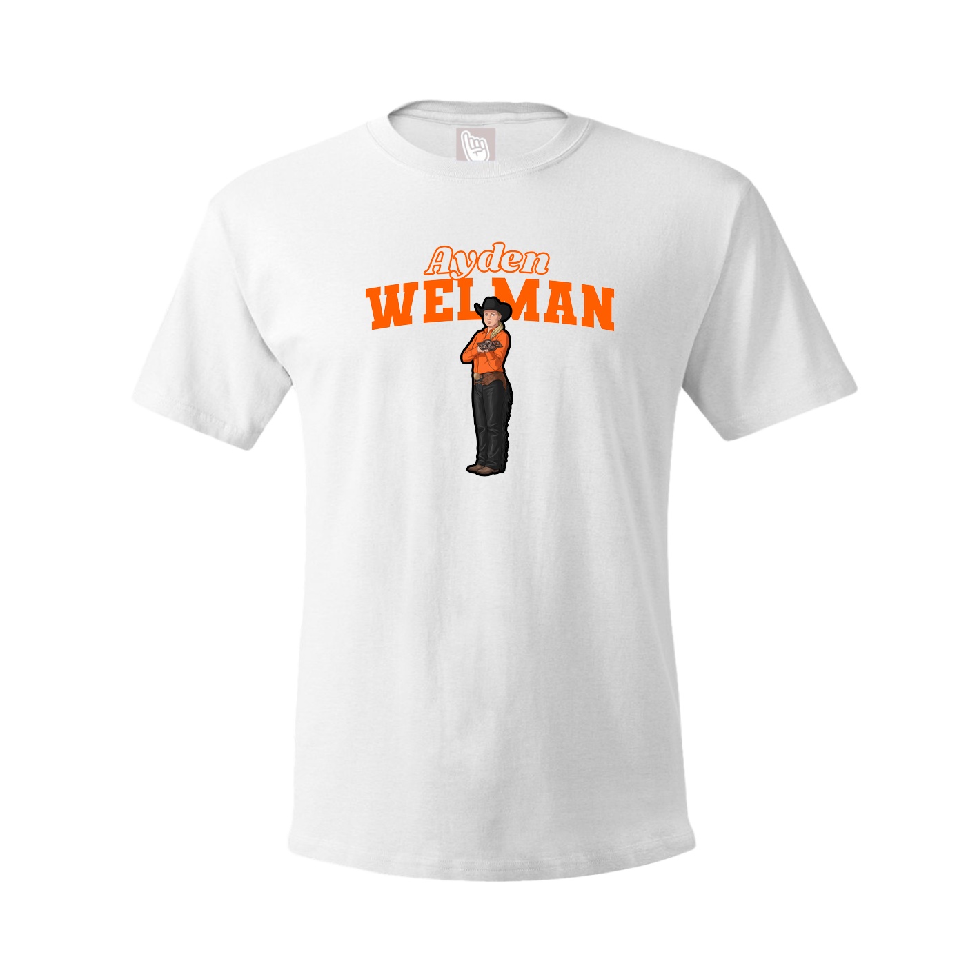 Youth Tee — Name Arch in White