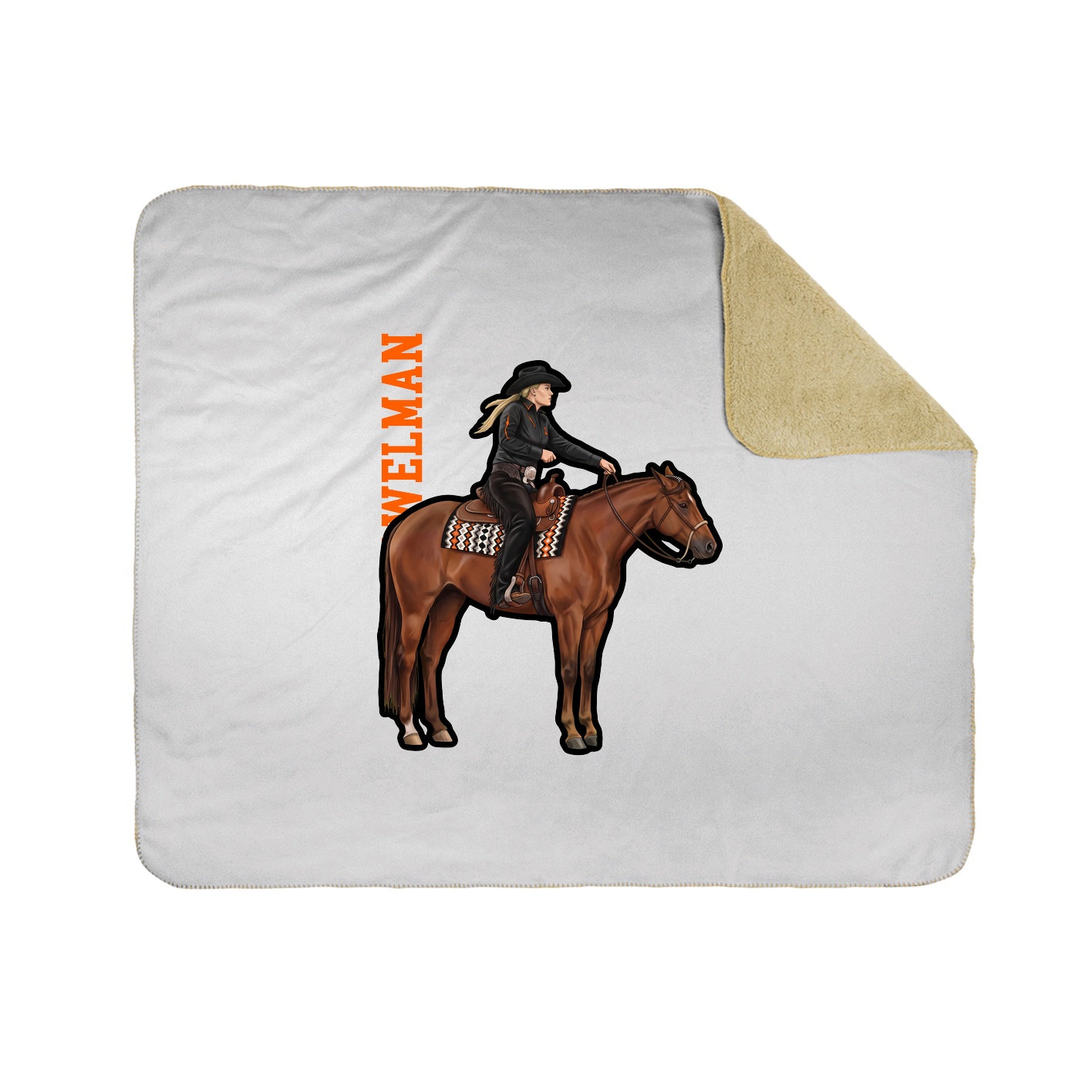 Throw Blanket — Name Vertical in White