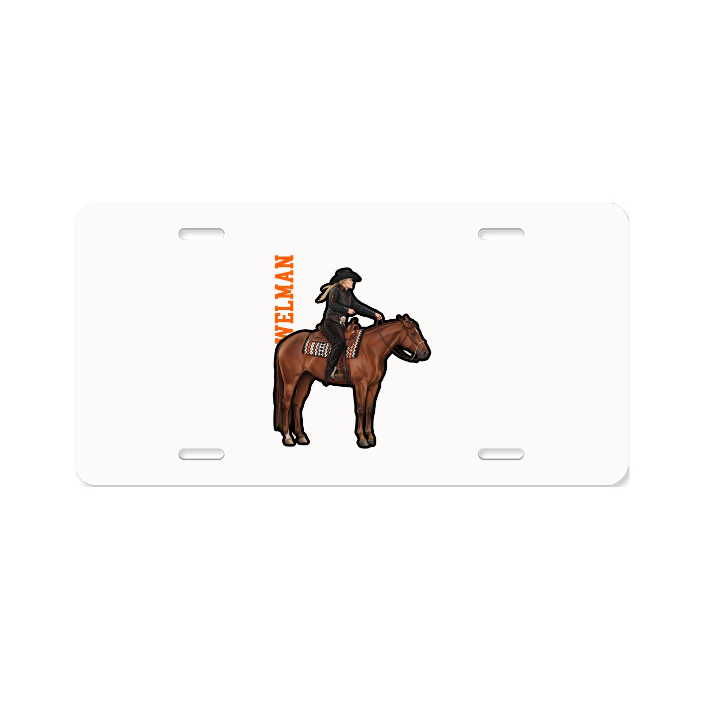 License Plate — Name Vertical in Classic