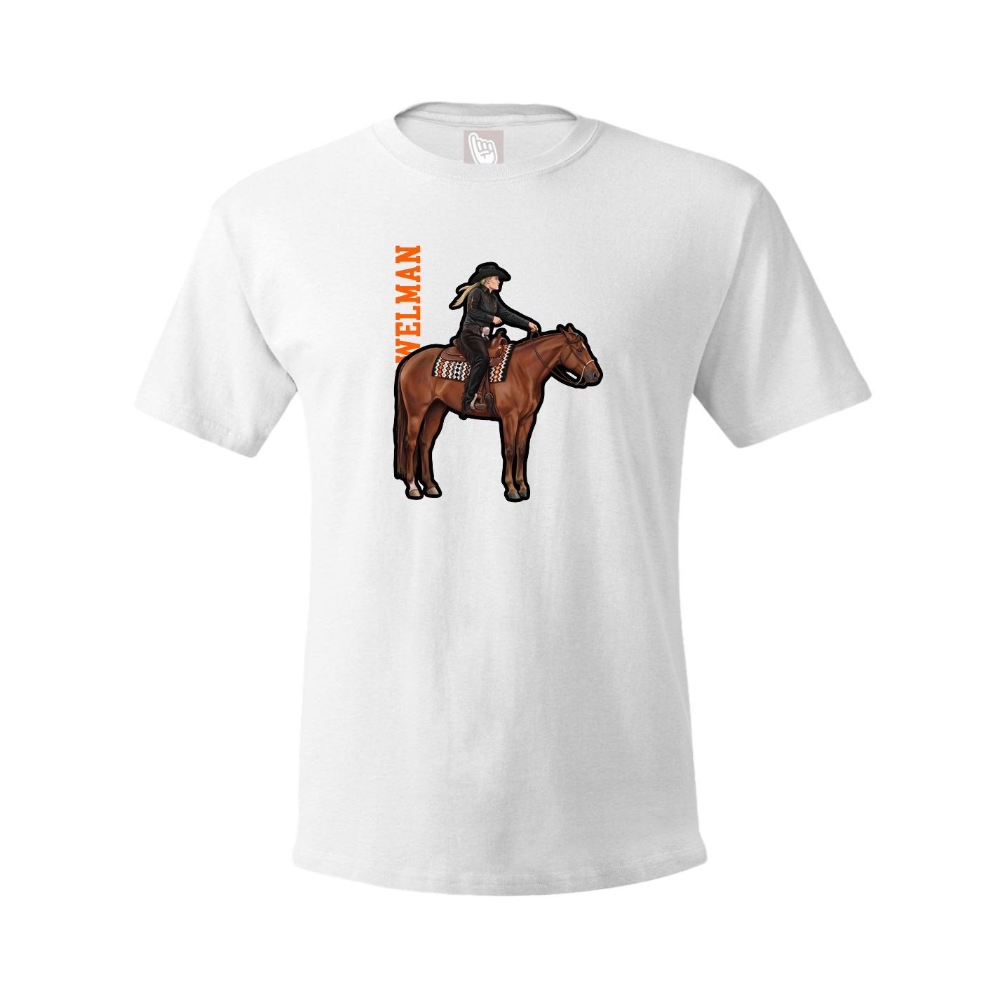Tee — Name Vertical in White