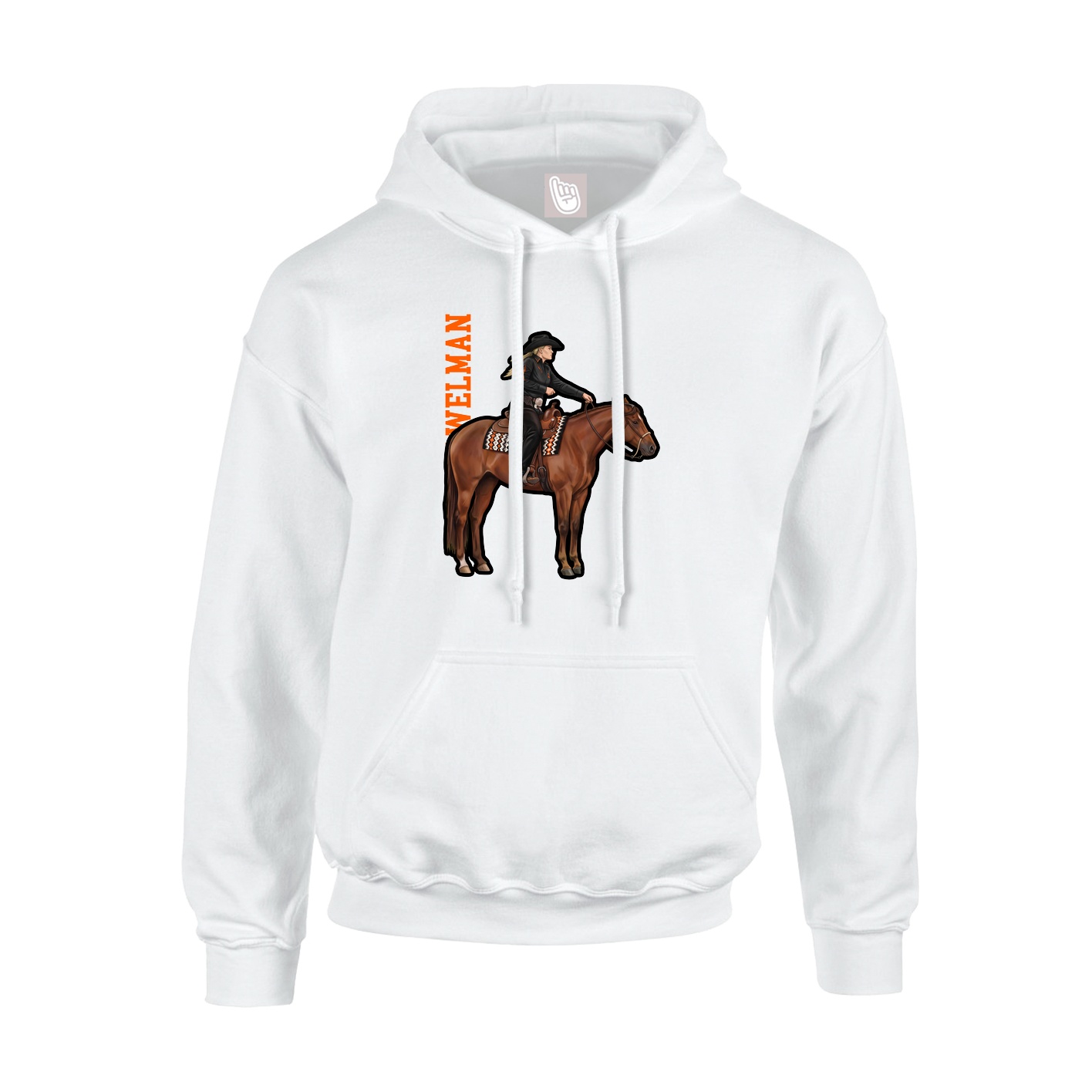 Hoodie — Name Vertical in White