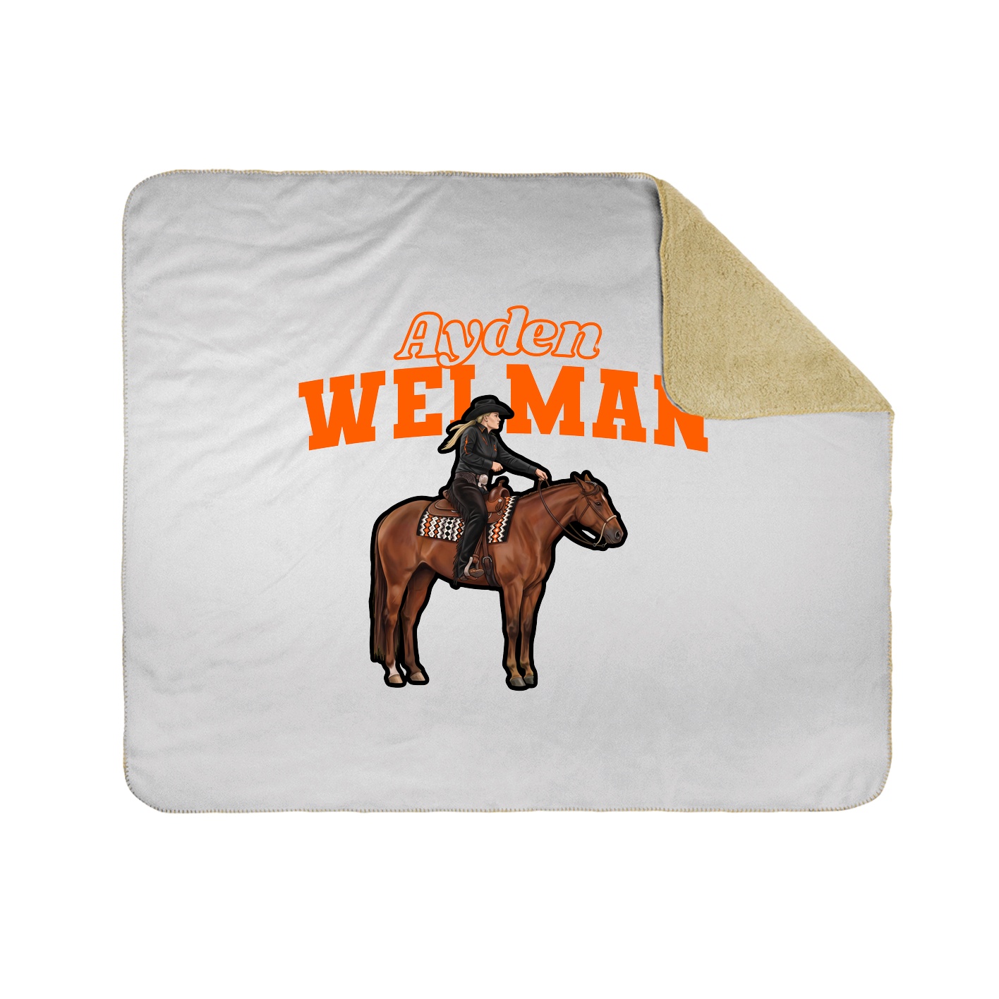 Throw Blanket — Name Arch in White