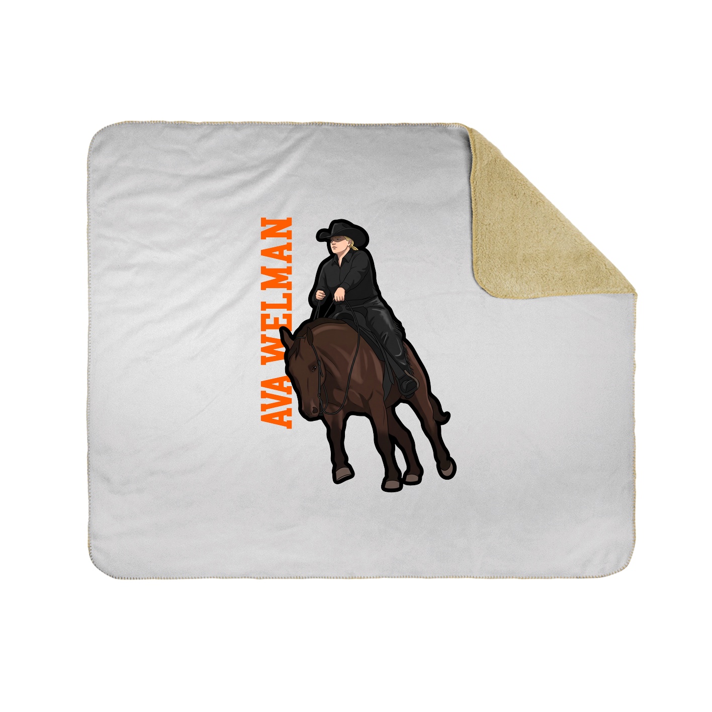 Throw Blanket — Name Vertical in White