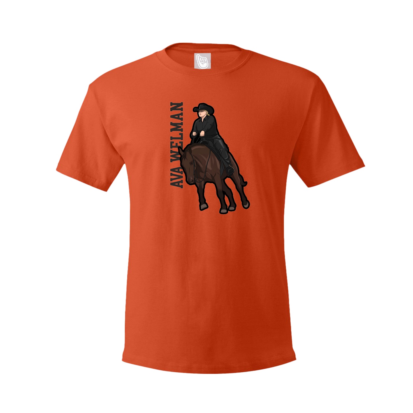 Youth Tee — Name Vertical in Orange