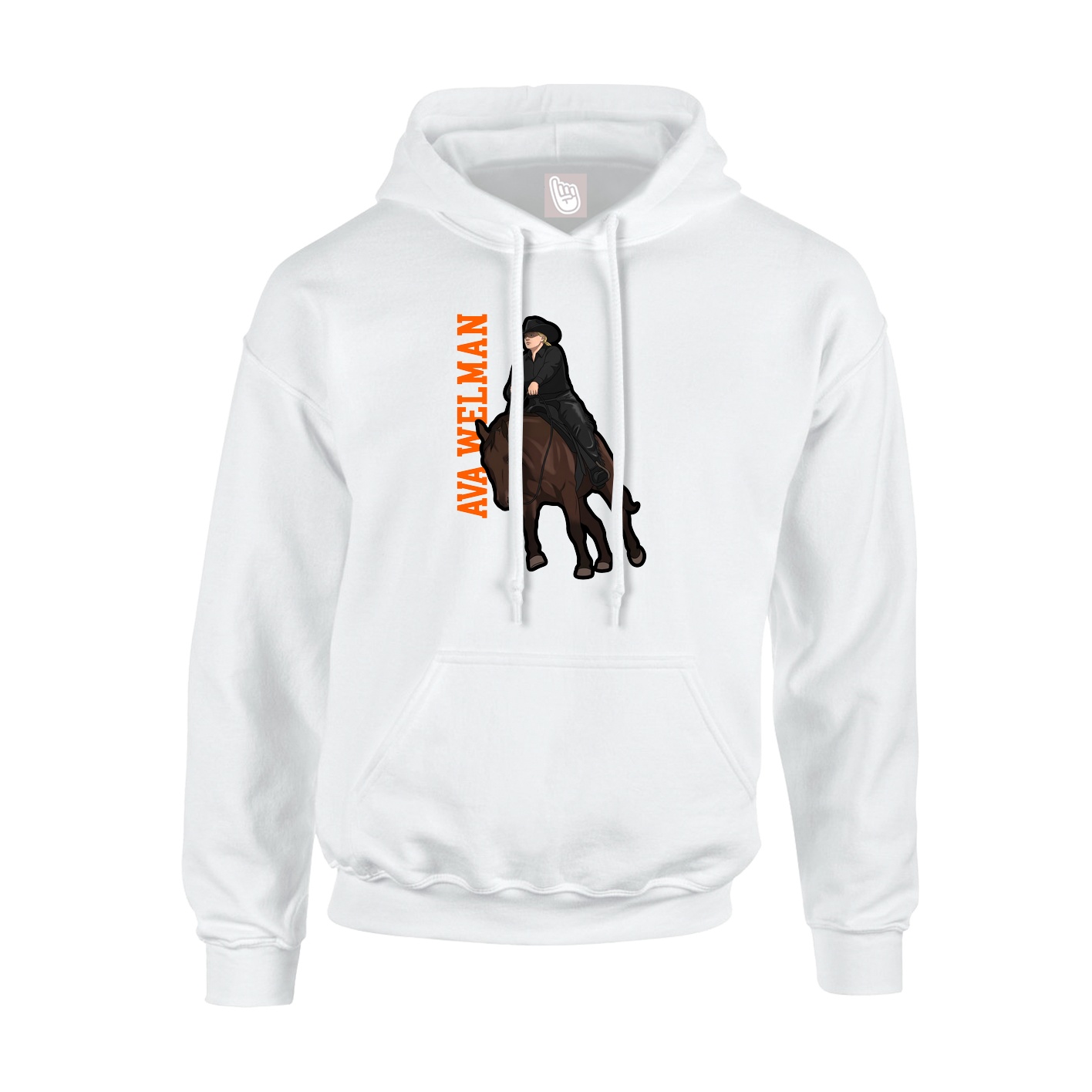 Youth Hoodie — Name Vertical in White