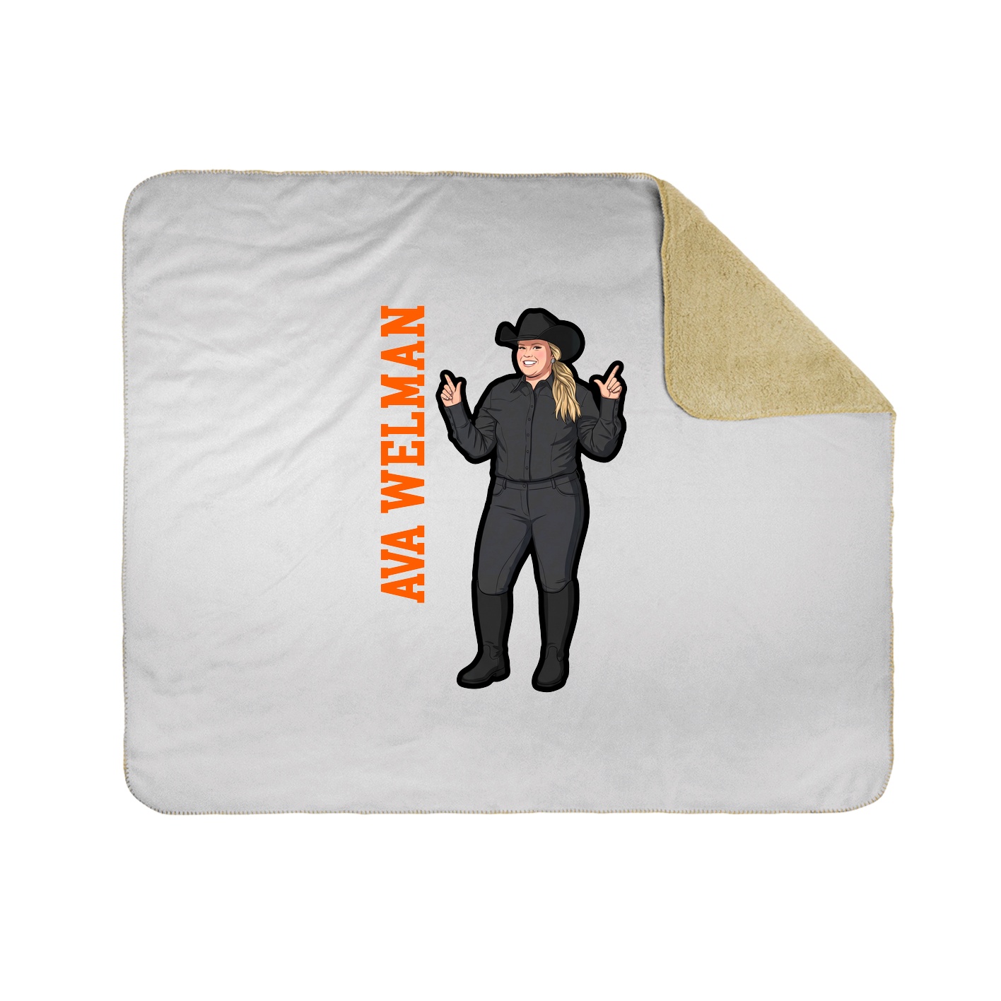 Throw Blanket — Name Vertical in White