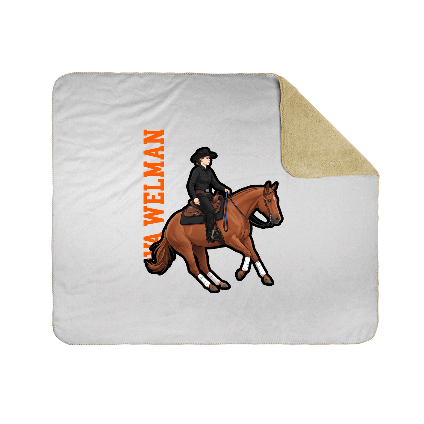 Throw Blanket — Name Vertical in White