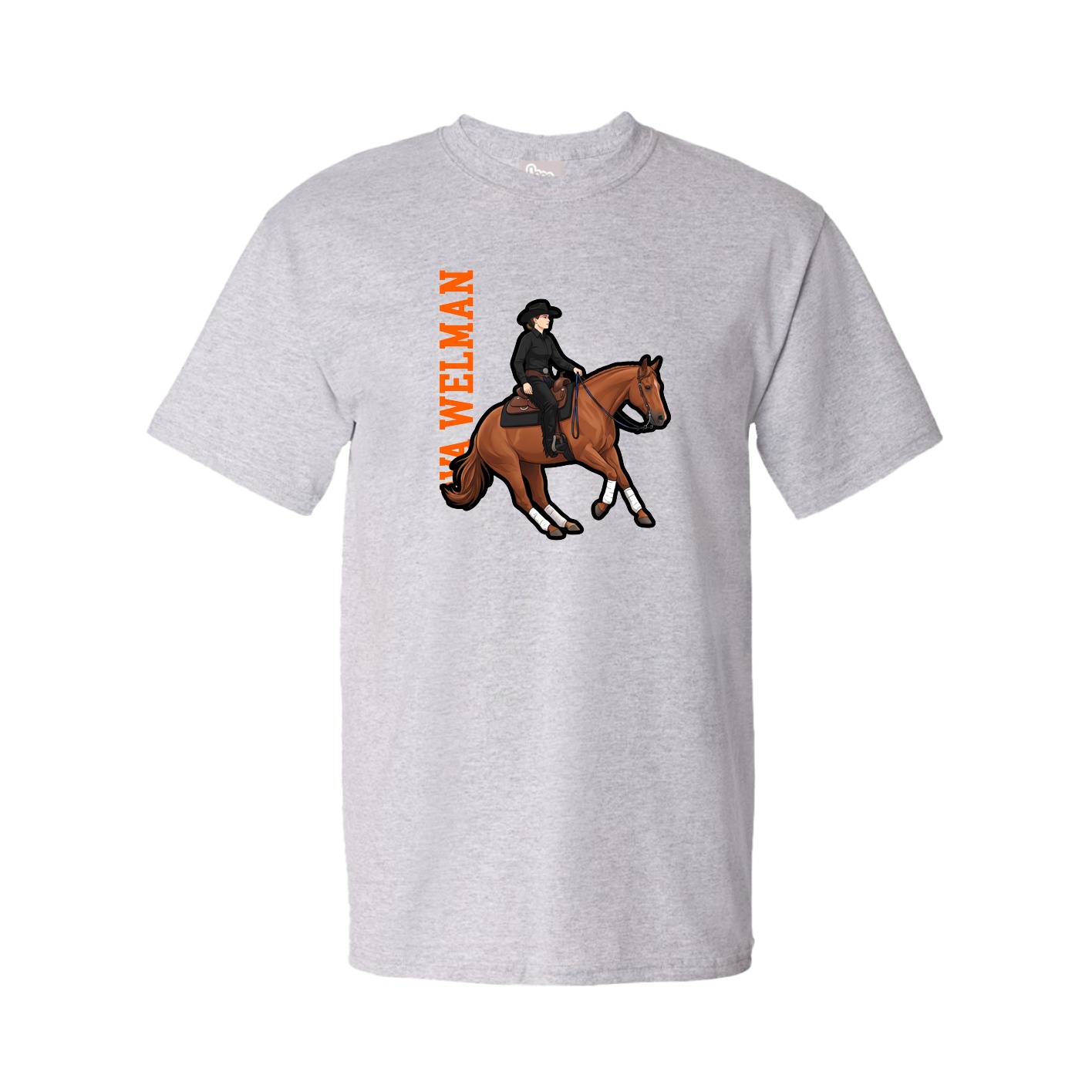 Youth Tee — Name Vertical in Grey