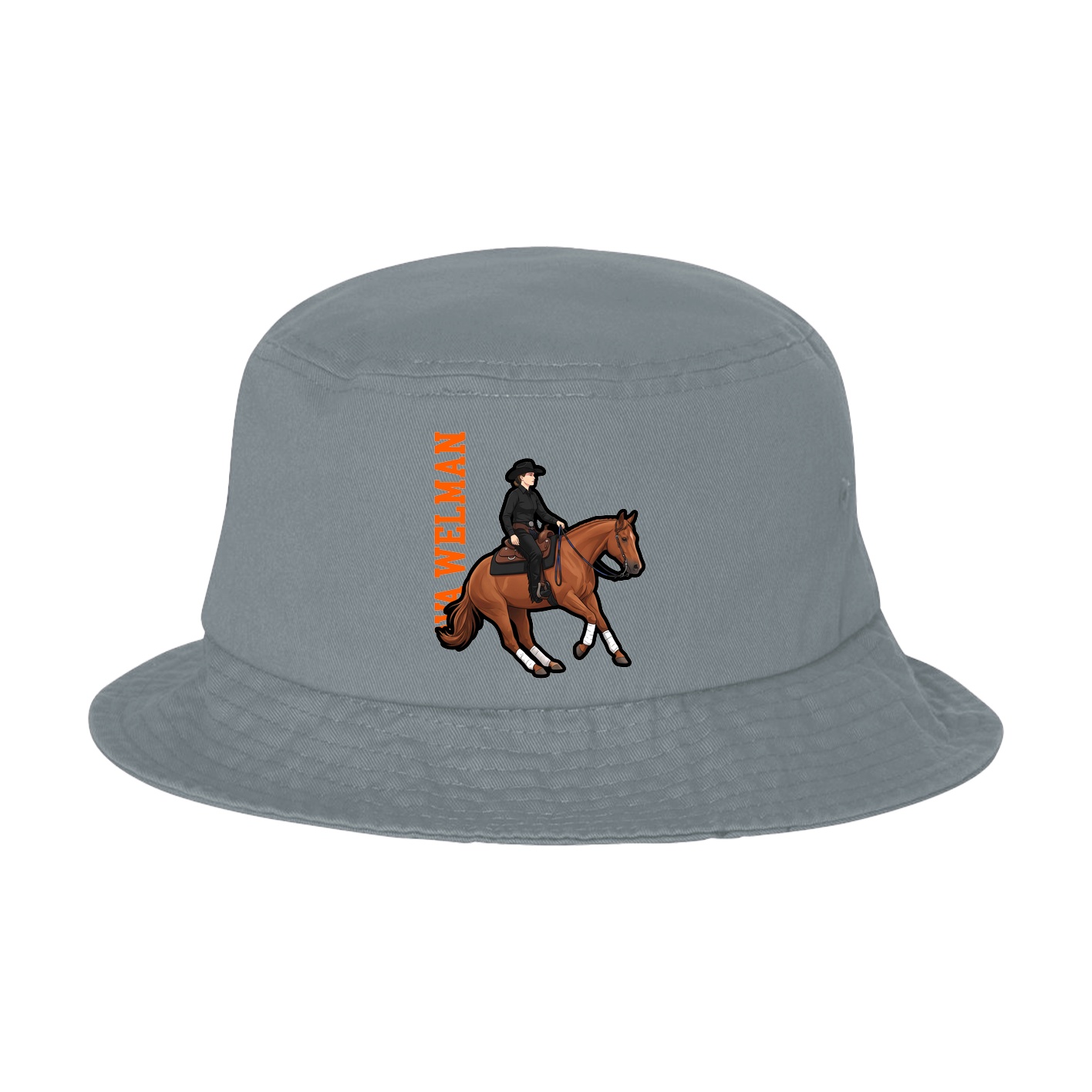 Bucket Cap — Name Vertical in Grey