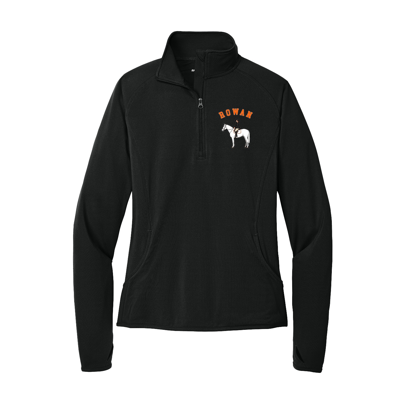 Women's Q-Zip Pullover — Shirsey Arch in Black