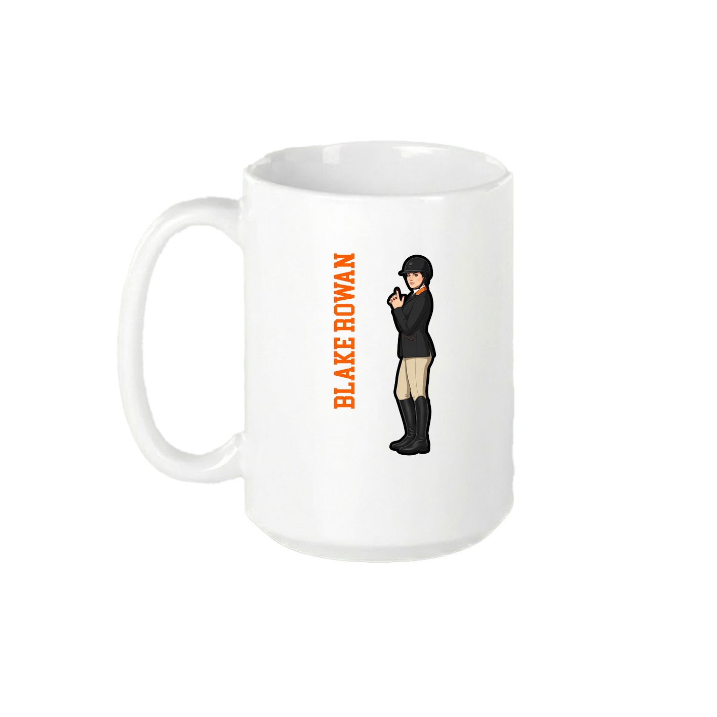 15oz Coffee Mug — Name Vertical in White