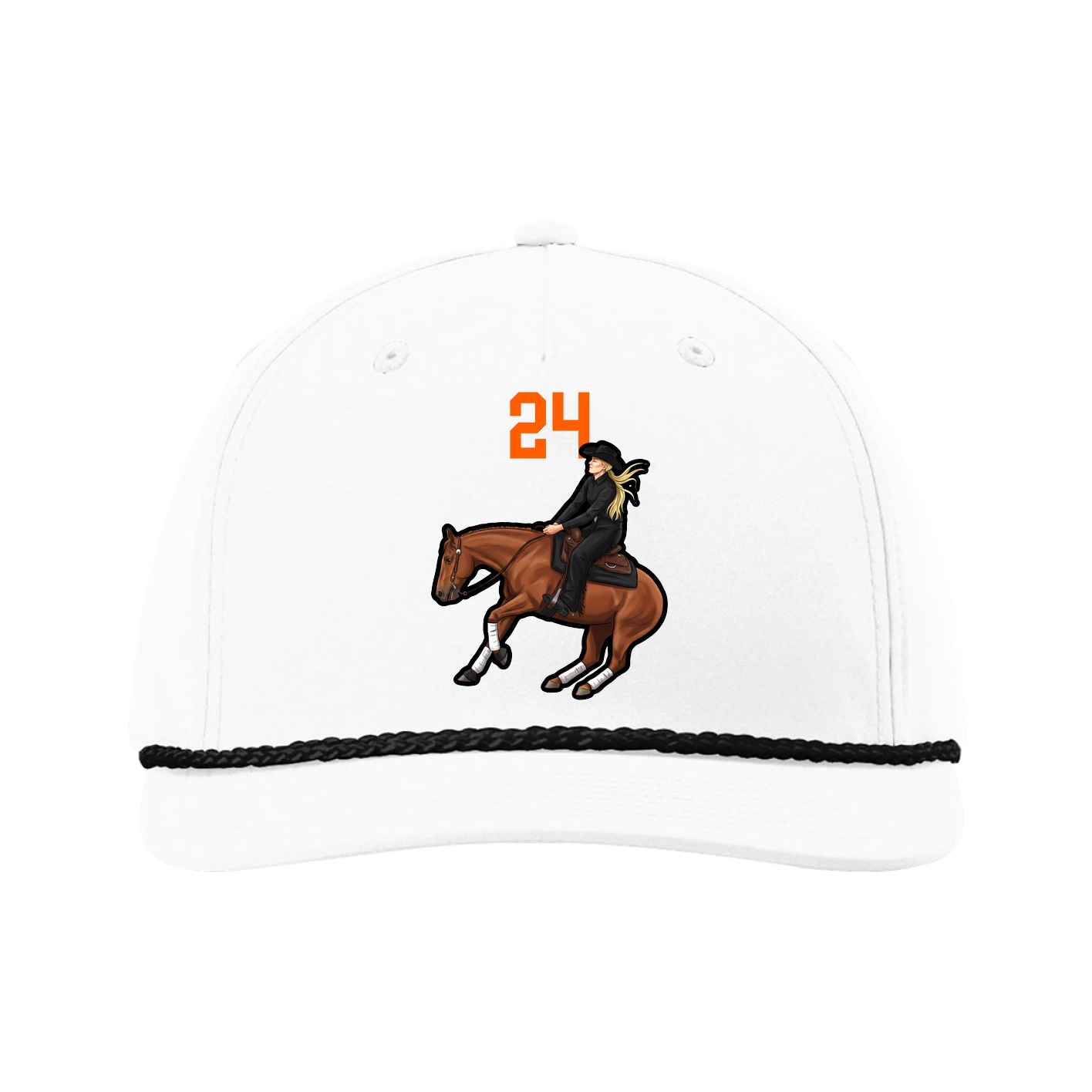 Five-Panel Classic Rope Cap — Number Top in White