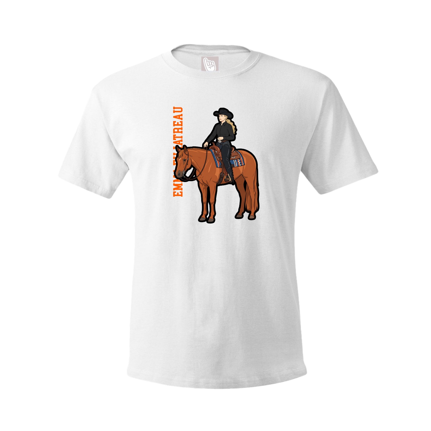 Tee — Name Vertical in White