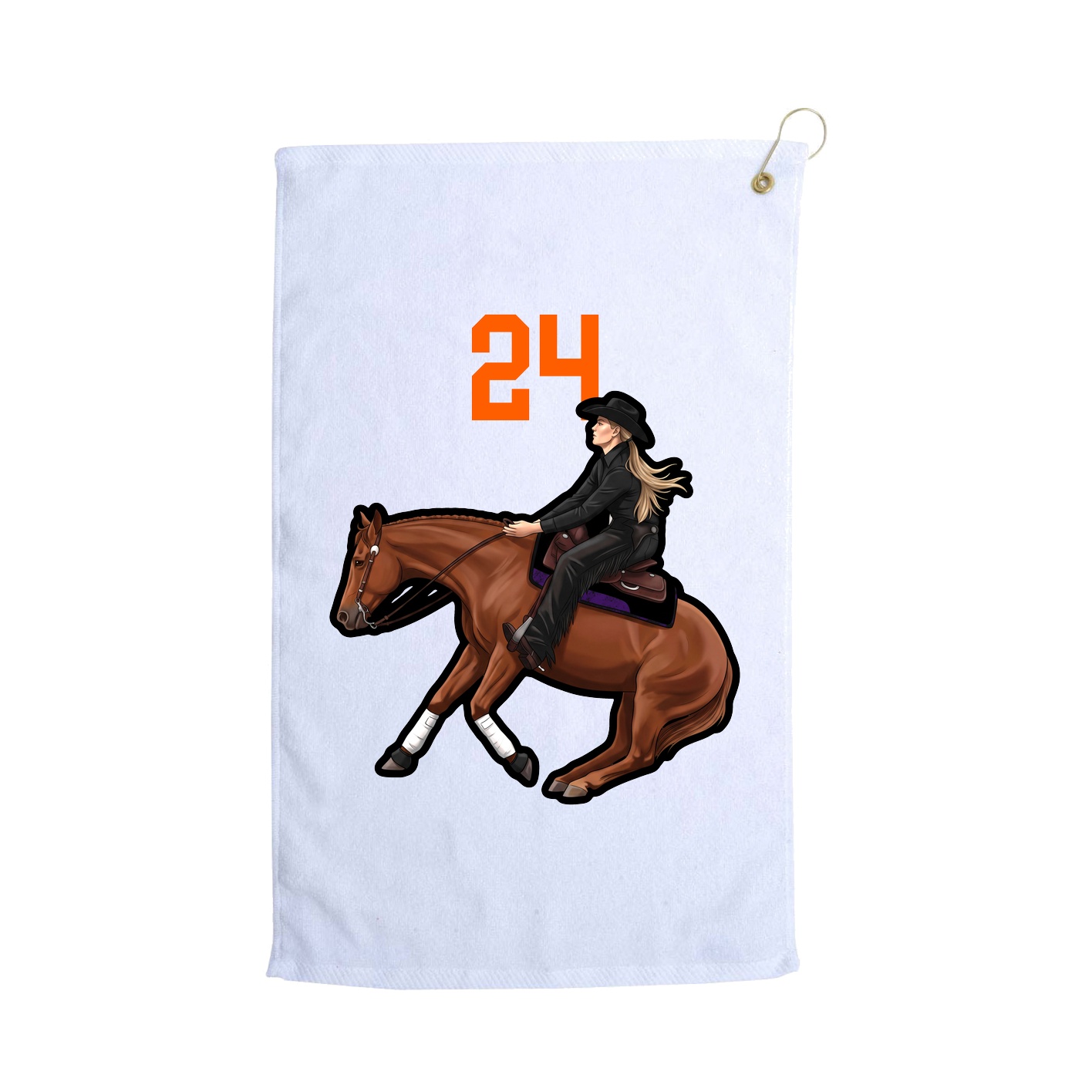 Golf Towel — Number Top in White