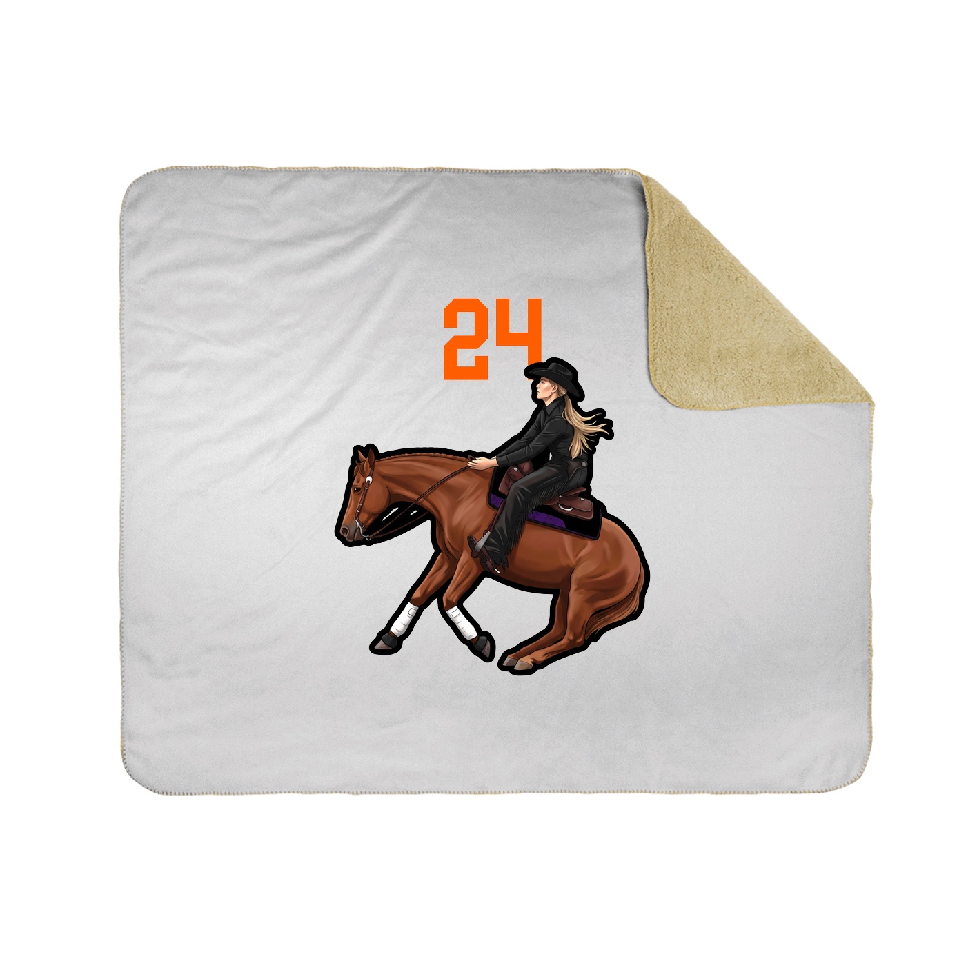 Throw Blanket — Number Top in White