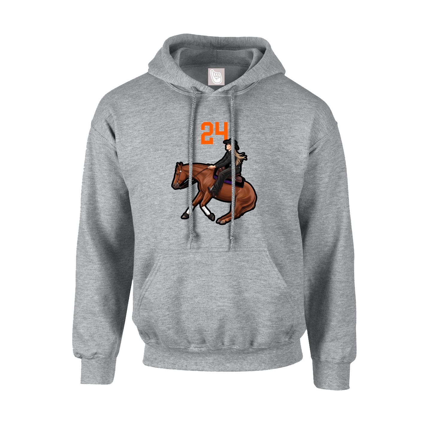 Youth Hoodie — Number Top in Grey