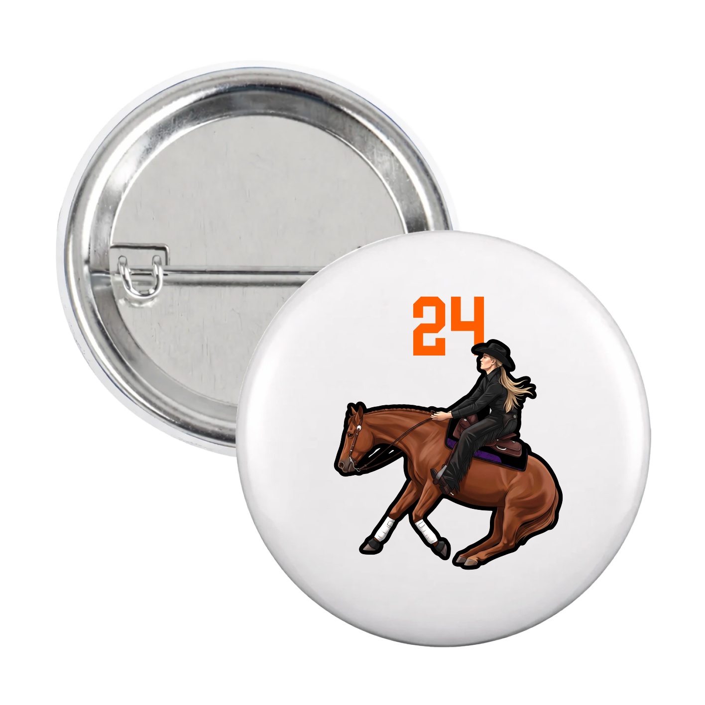 Game Day Button — Number Top in White