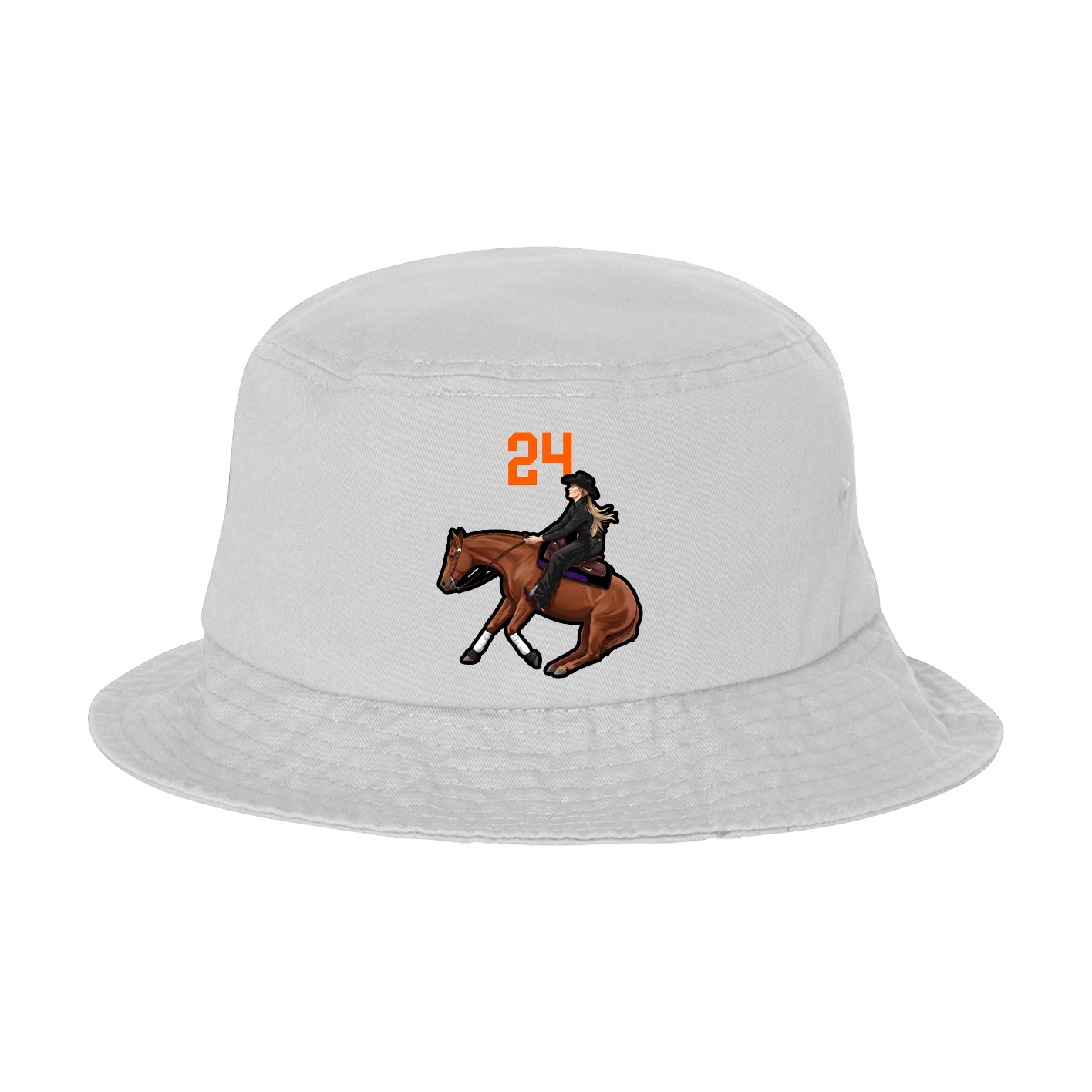 Bucket Cap — Number Top in White