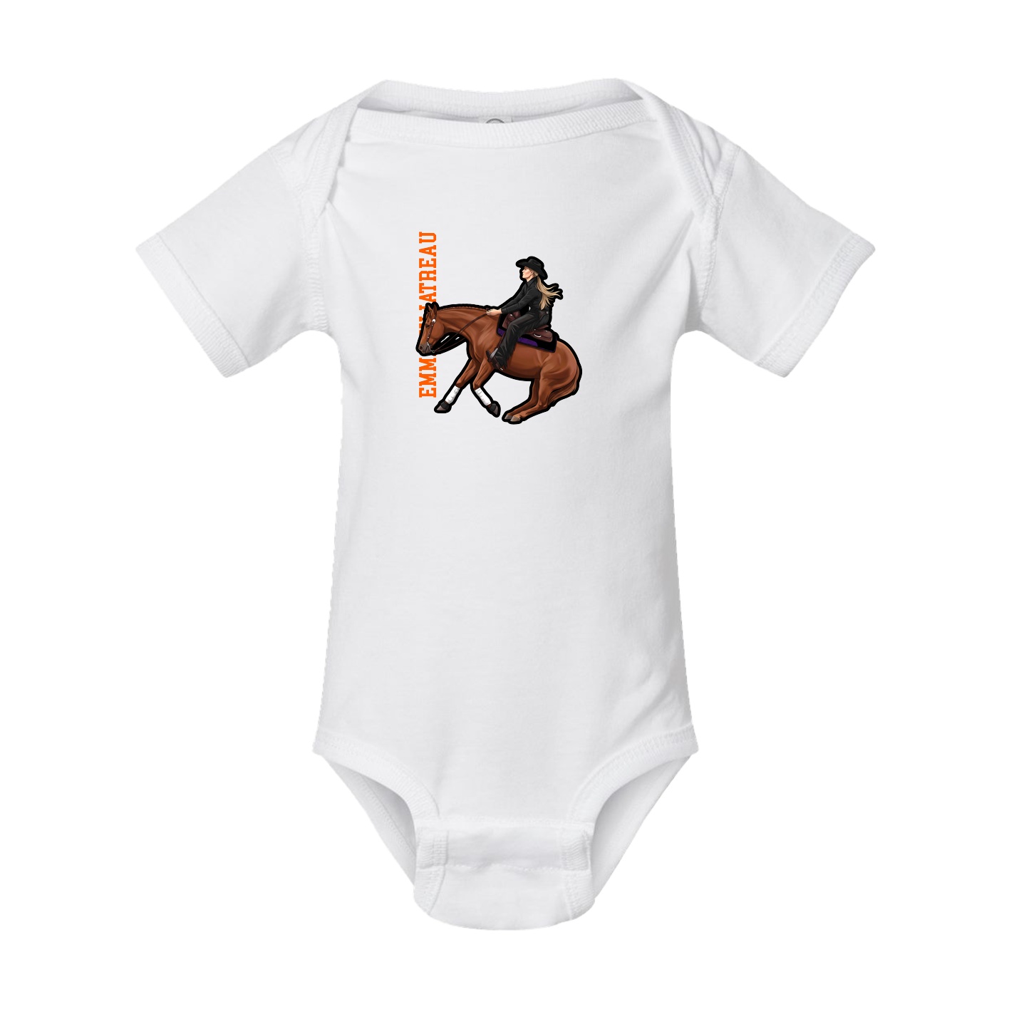 Baby Onesie — Name Vertical in White