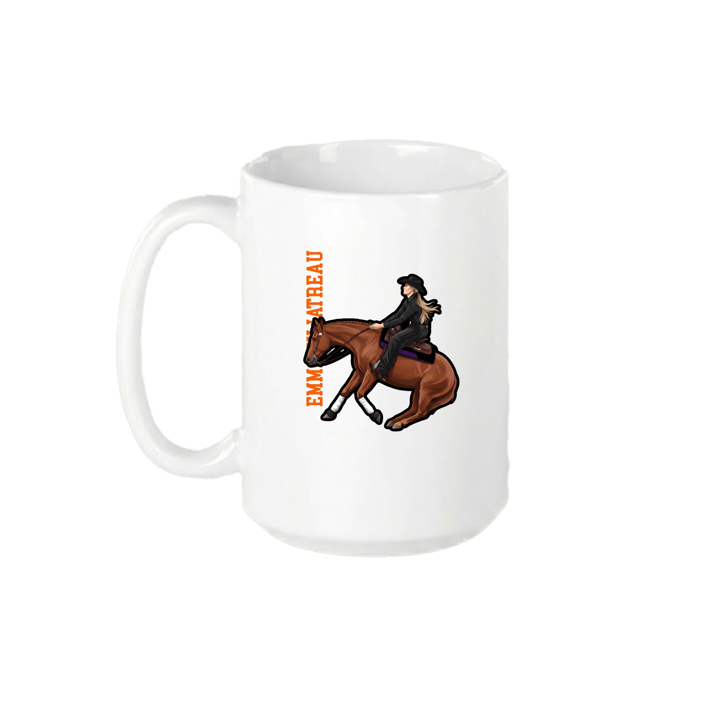 15oz Coffee Mug — Name Vertical in White