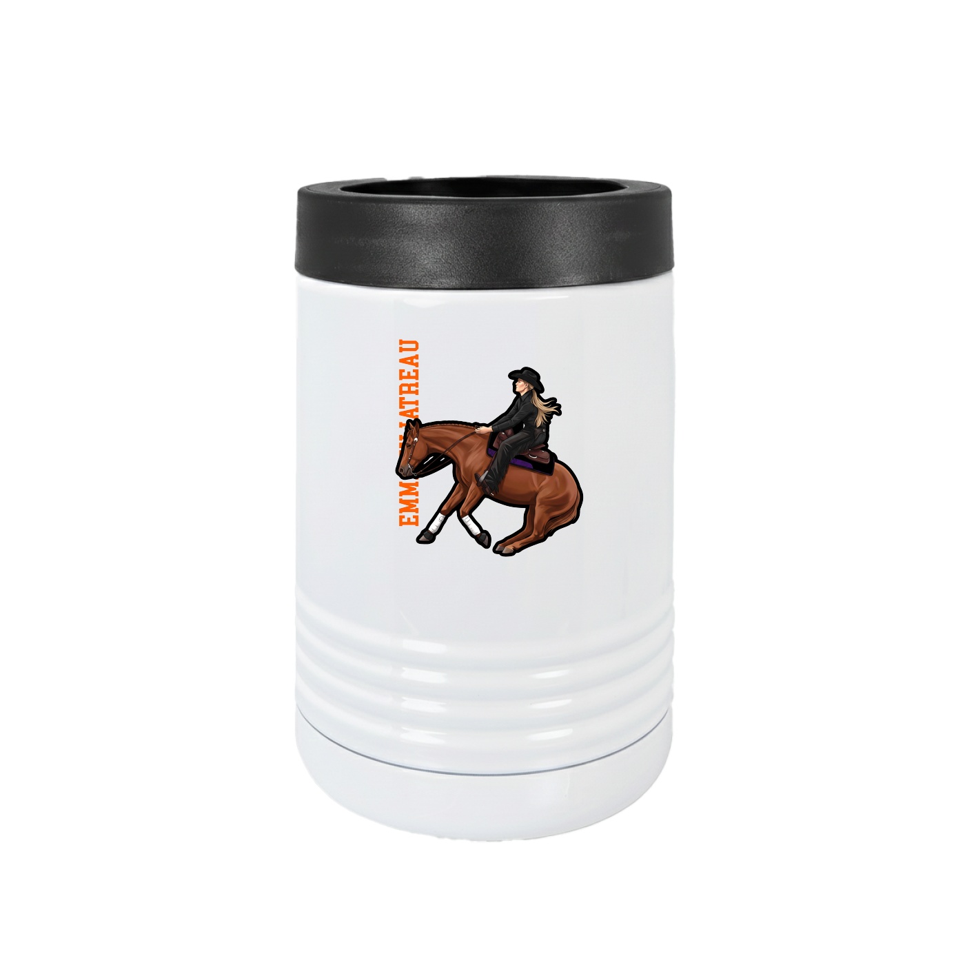 Beverage Holder — Name Vertical in White