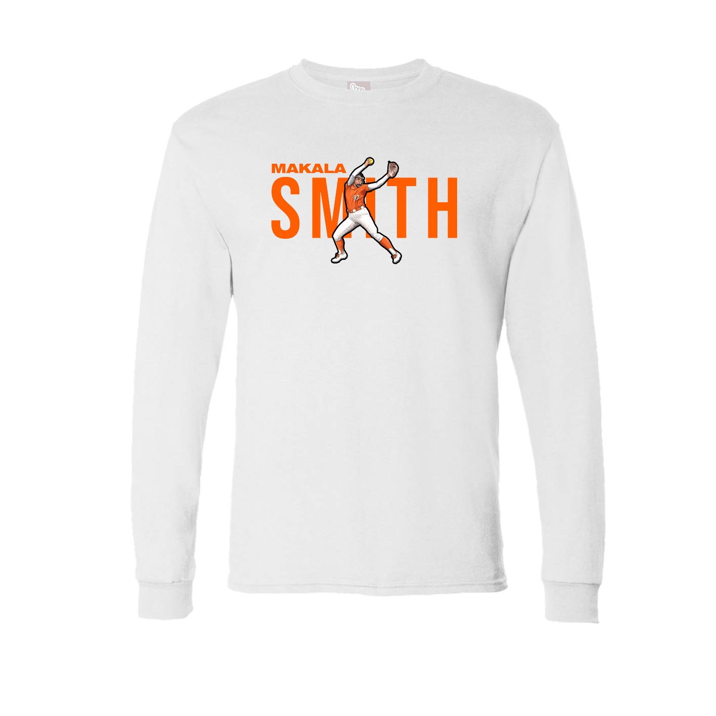 Long Sleeve Tee — Player Name in White