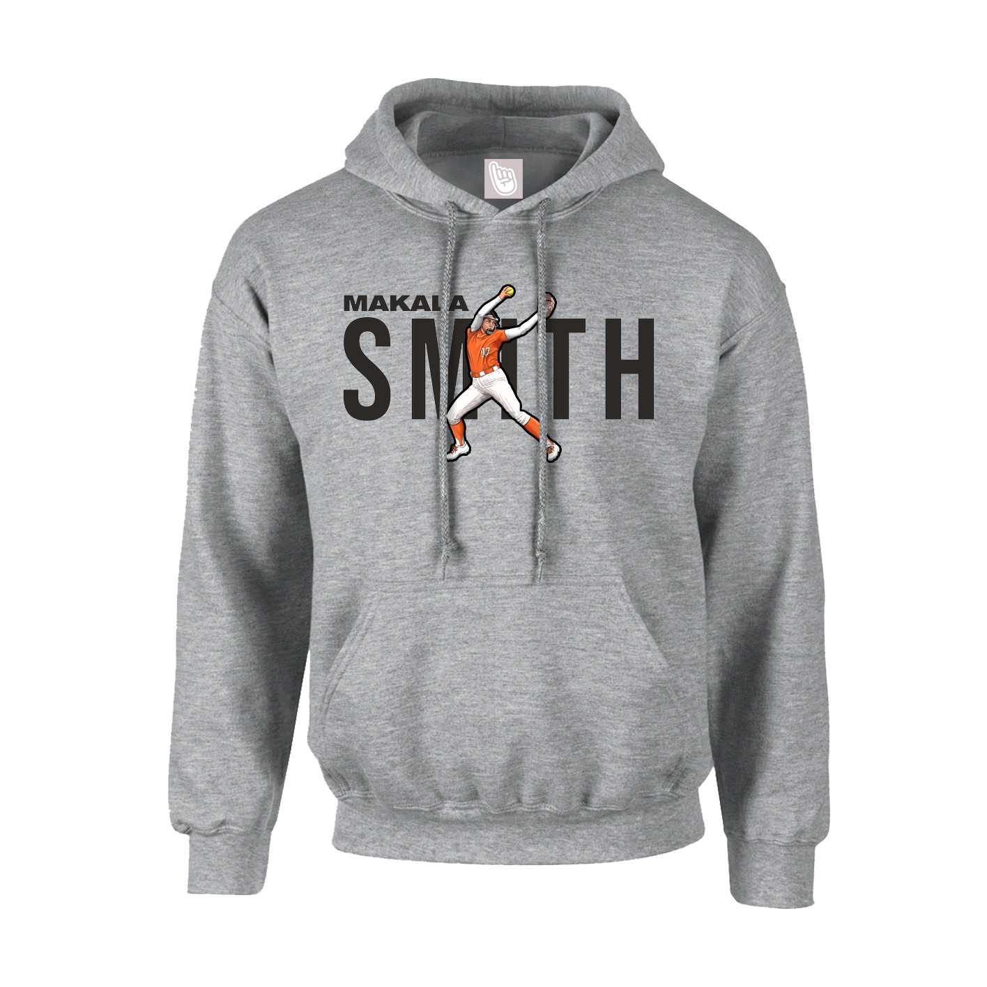 Hoodie — Player Name in Grey