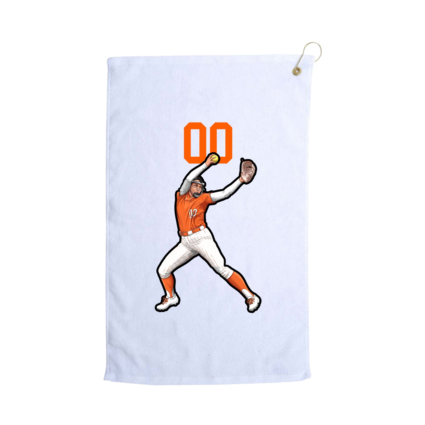 Golf Towel — Number Top in White