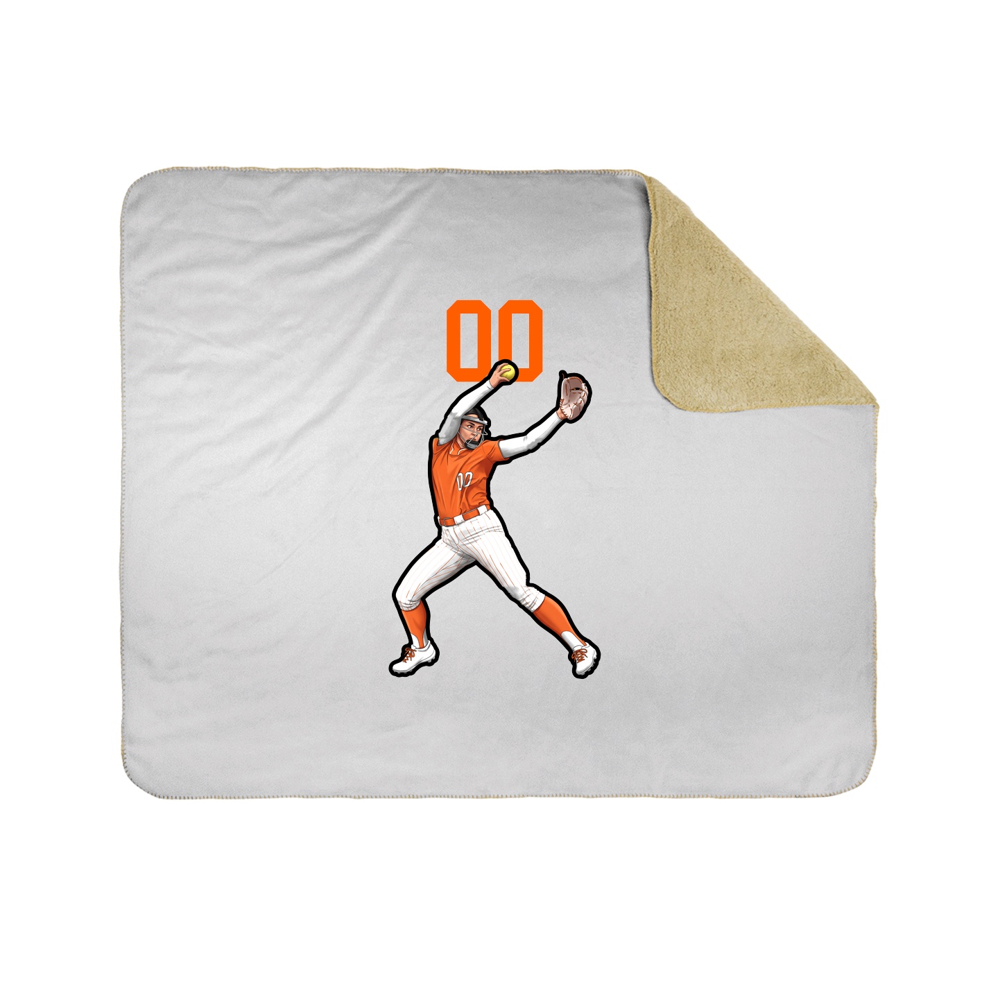 Throw Blanket — Number Top in White