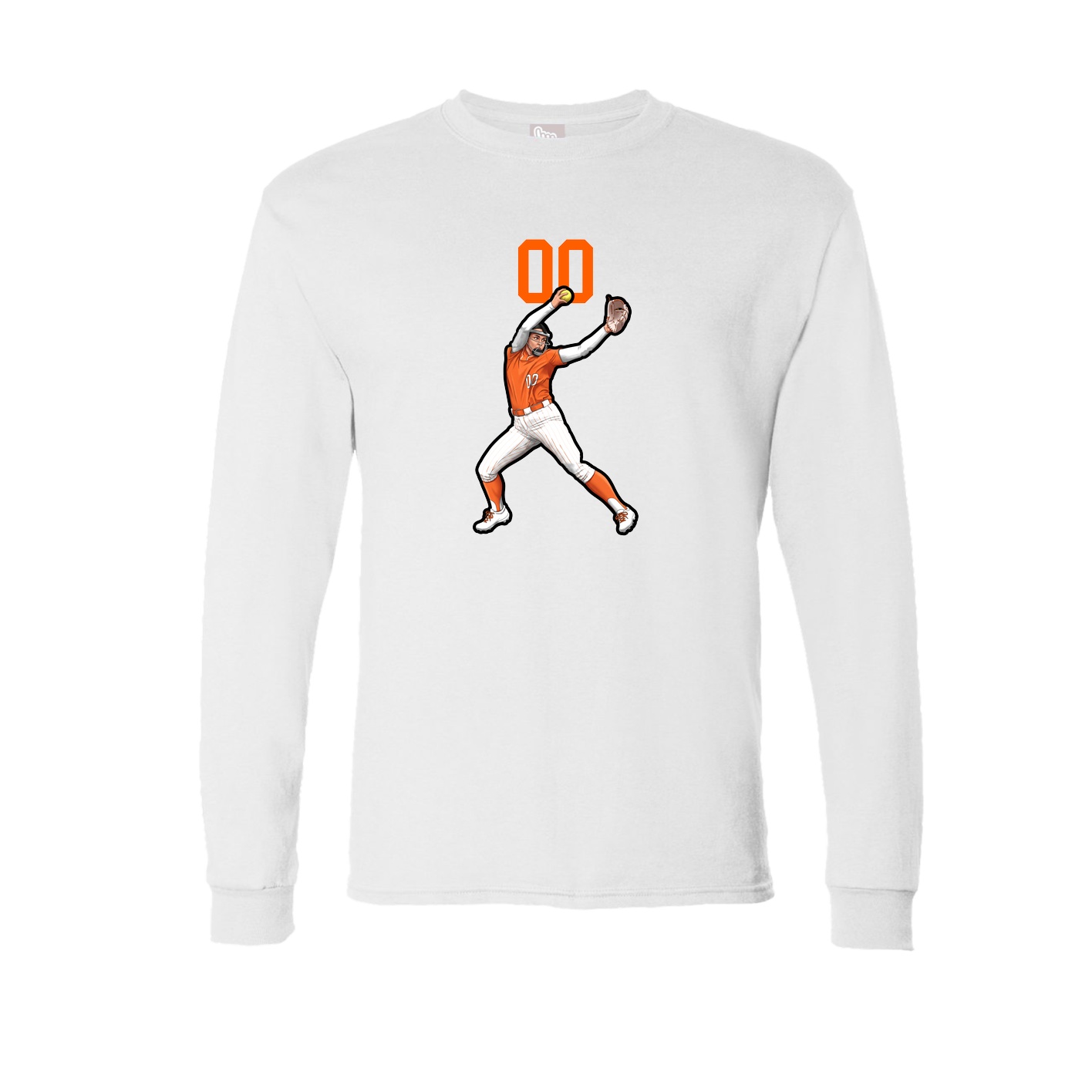 Long Sleeve Tee — Number Top in White