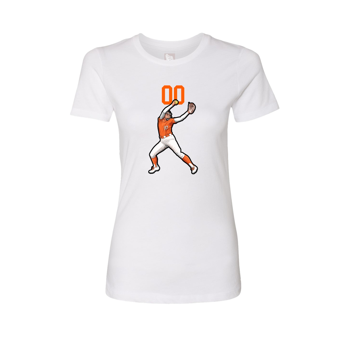 Fitted Women's Tee — Number Top in White