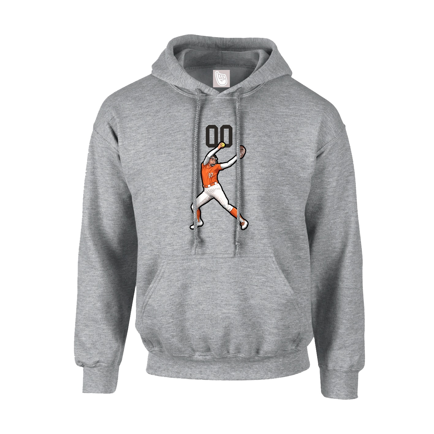 Youth Hoodie — Number Top in Grey