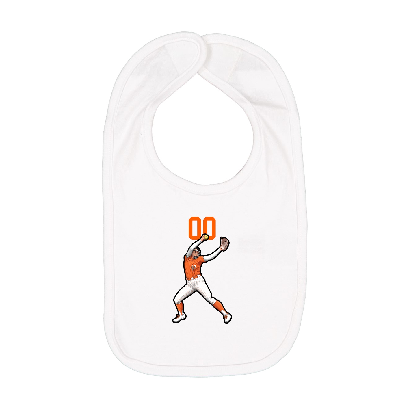 Infant Bib — Number Top in White