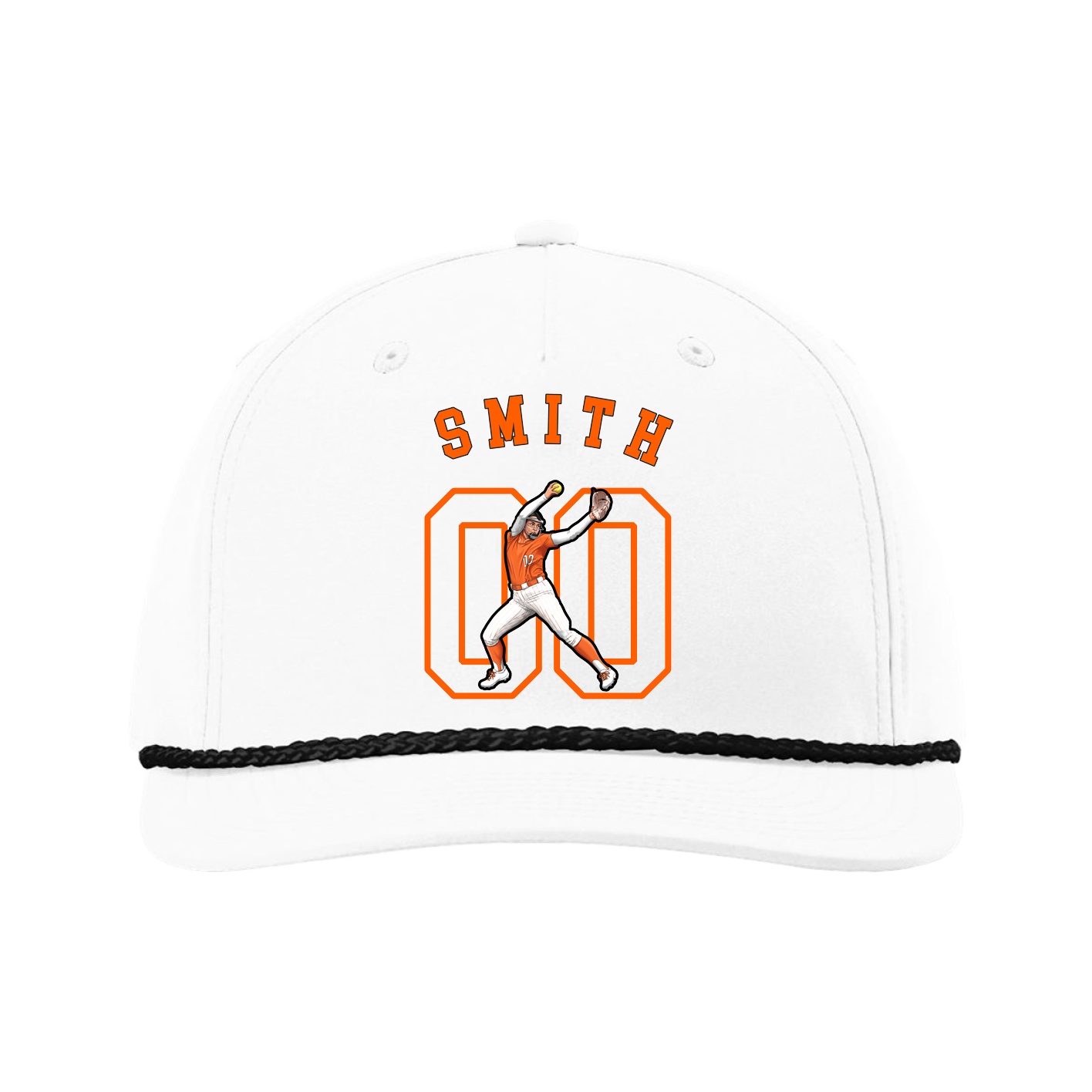 Five-Panel Classic Rope Cap — Shirsey Arch in White