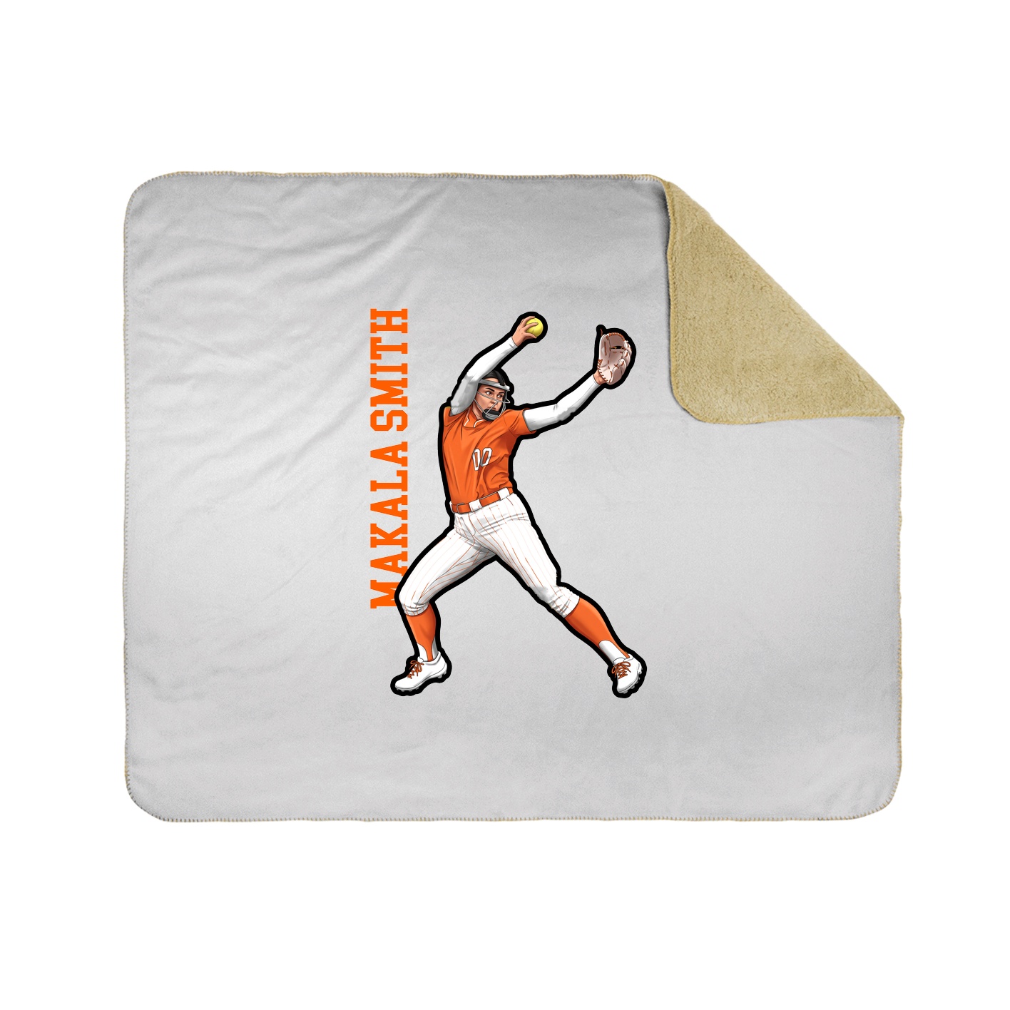Throw Blanket — Name Vertical in White